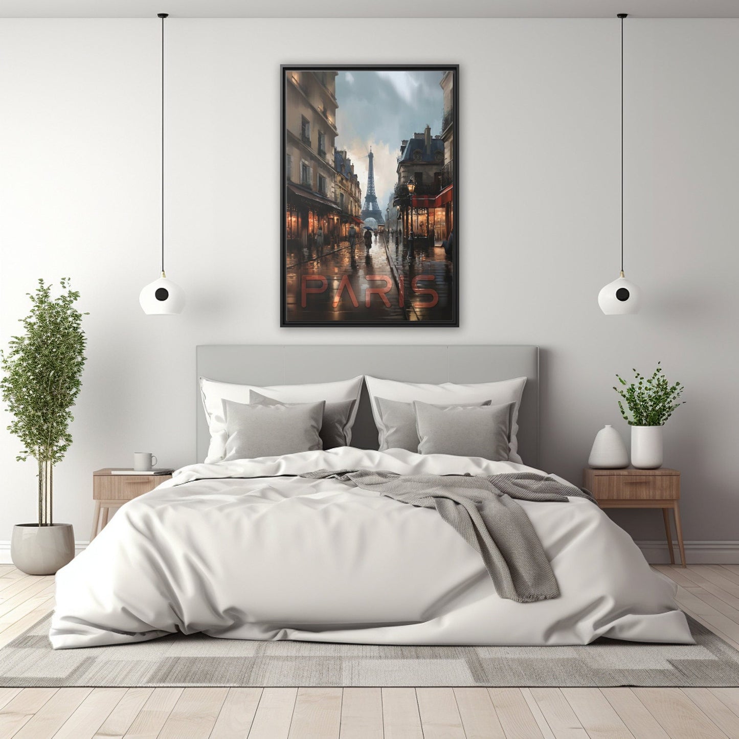 Rainy Night in Paris Wall Art_Bedroom Decor