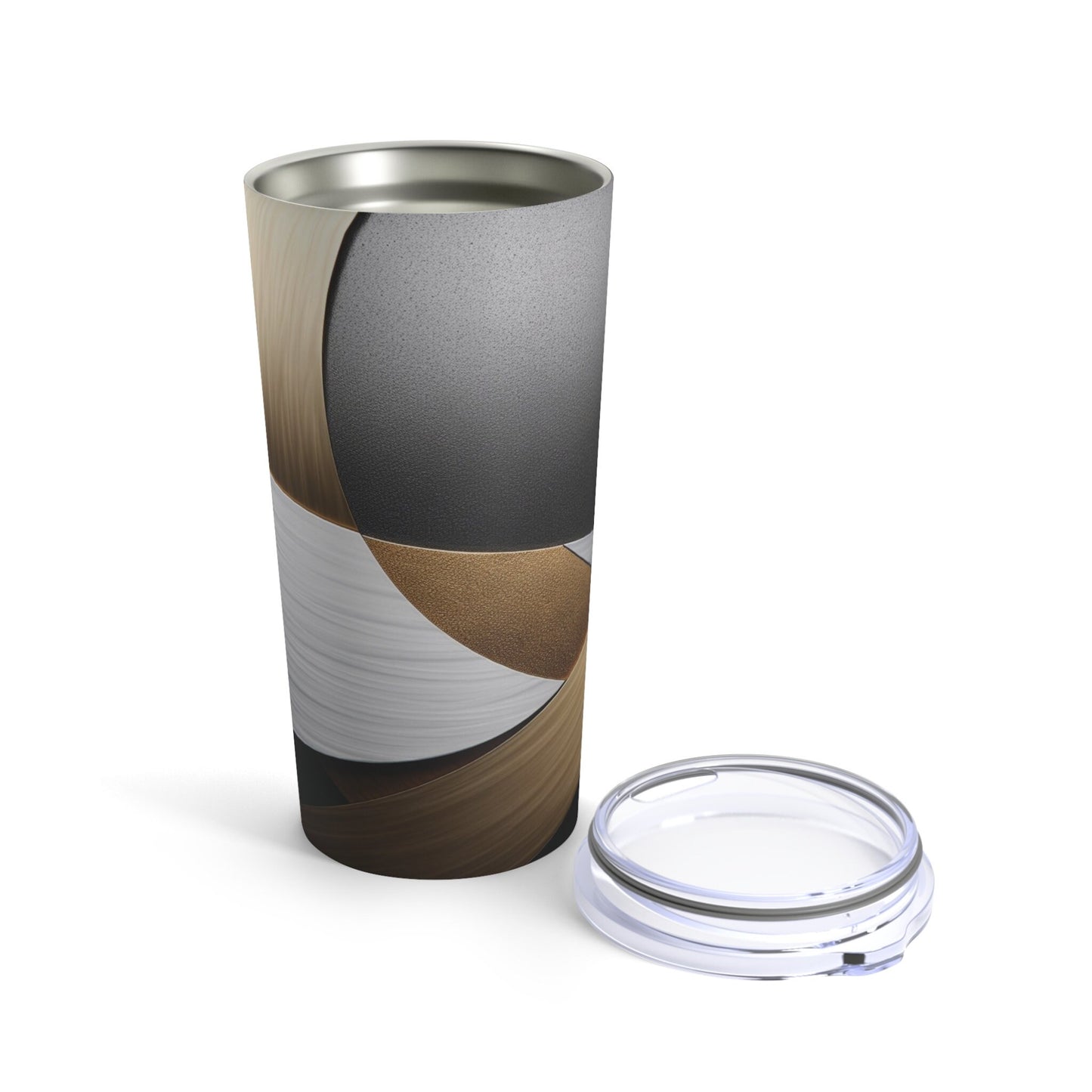 Gold Silver Faux Metallic Tumbler_Open top