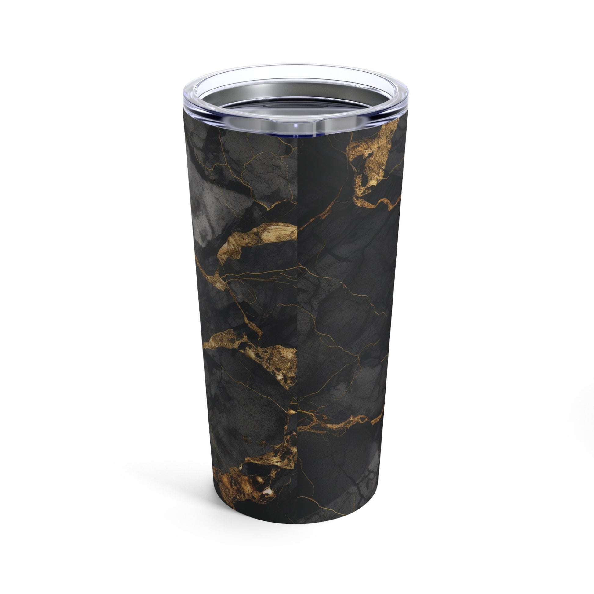 Black and Gold Marble Coffee Tumbler_Rotated view 03