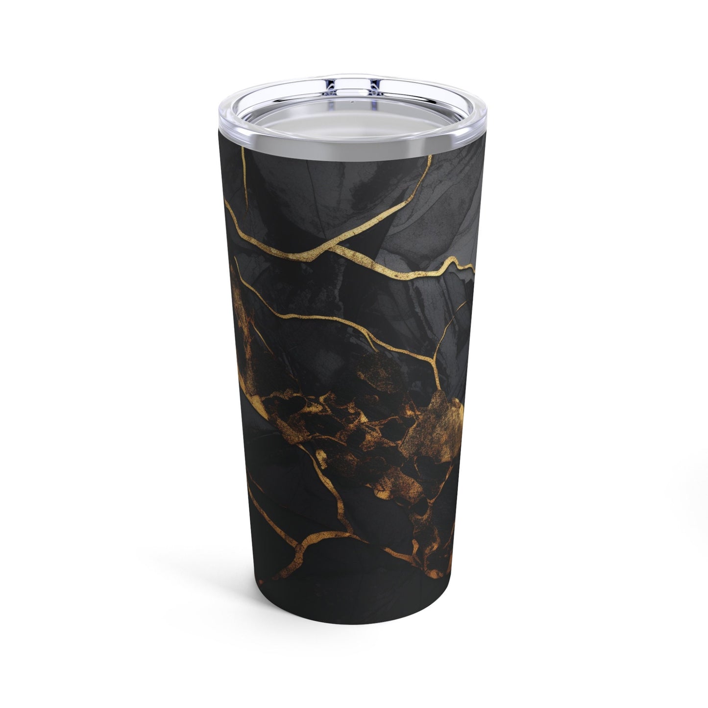 Black and Gold Marble Drink Tumbler_Rotated view 01