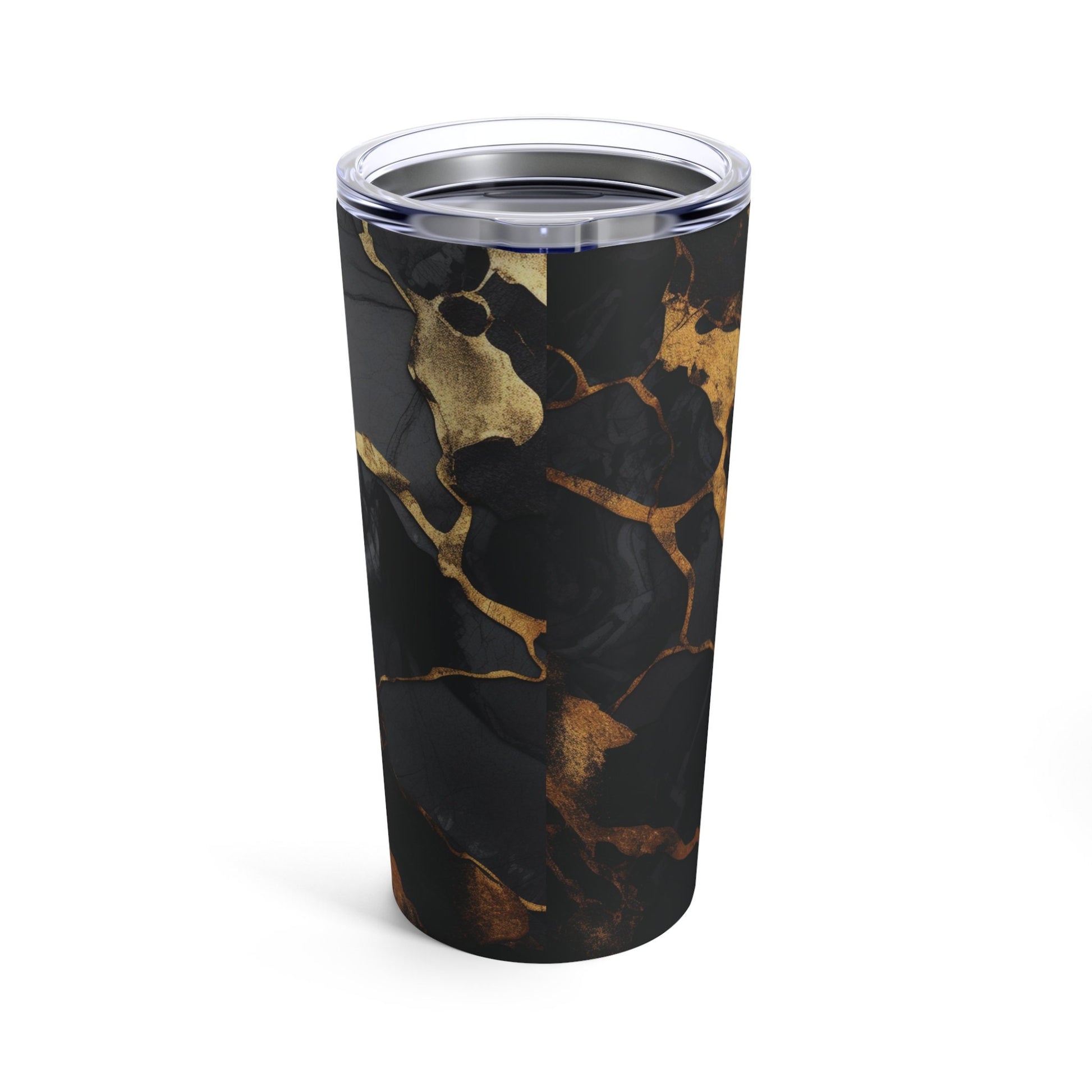 Black and Gold Marble Drink Tumbler_Rotated View 02