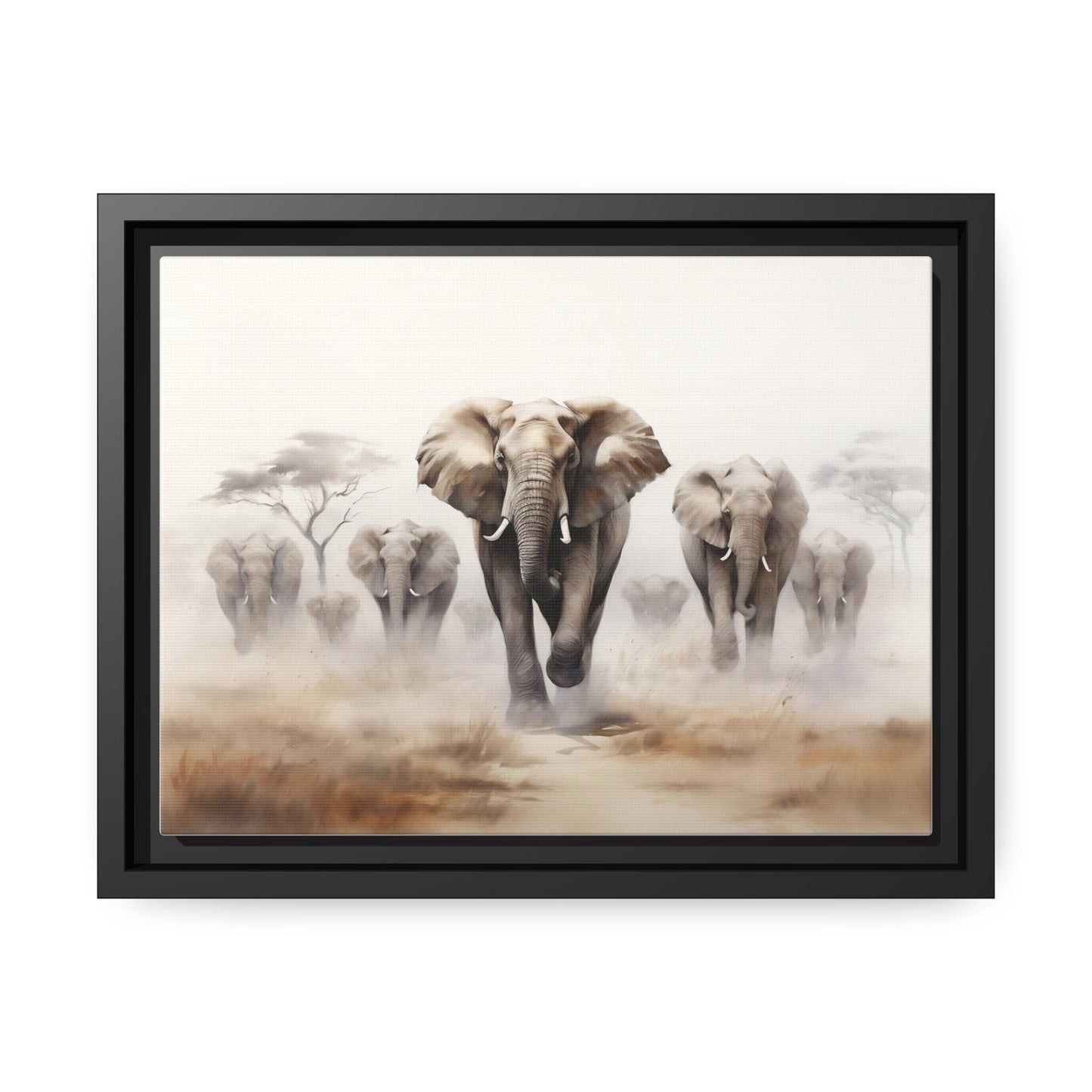 Elephant Stampede Wall Art_Small Frame 