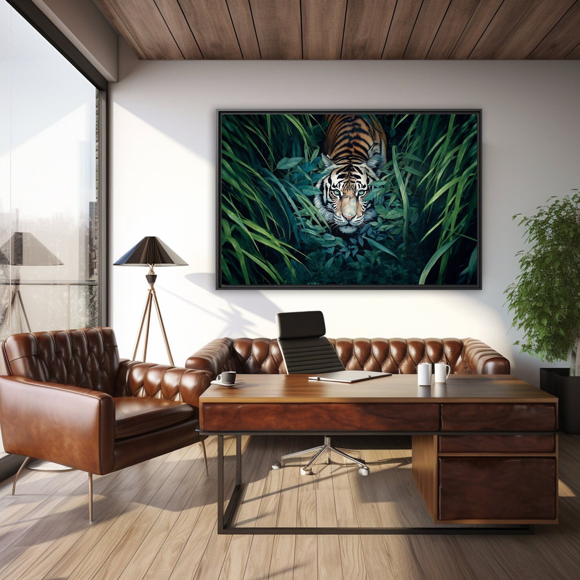 Abstract Painting, Tiger Wall Art_Office Decor Art