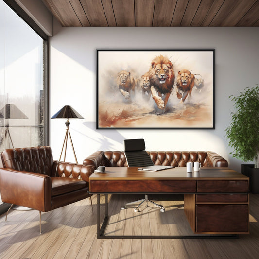 Abstract Painting, Lion Pride_Office Decor