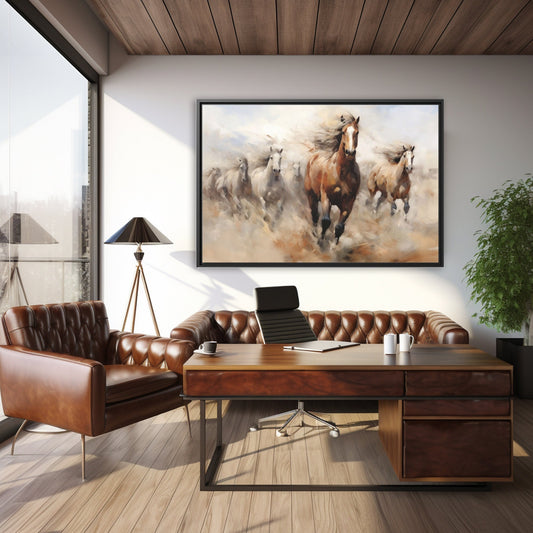 Hurd of horses galloping_Wall Art_Office Decor