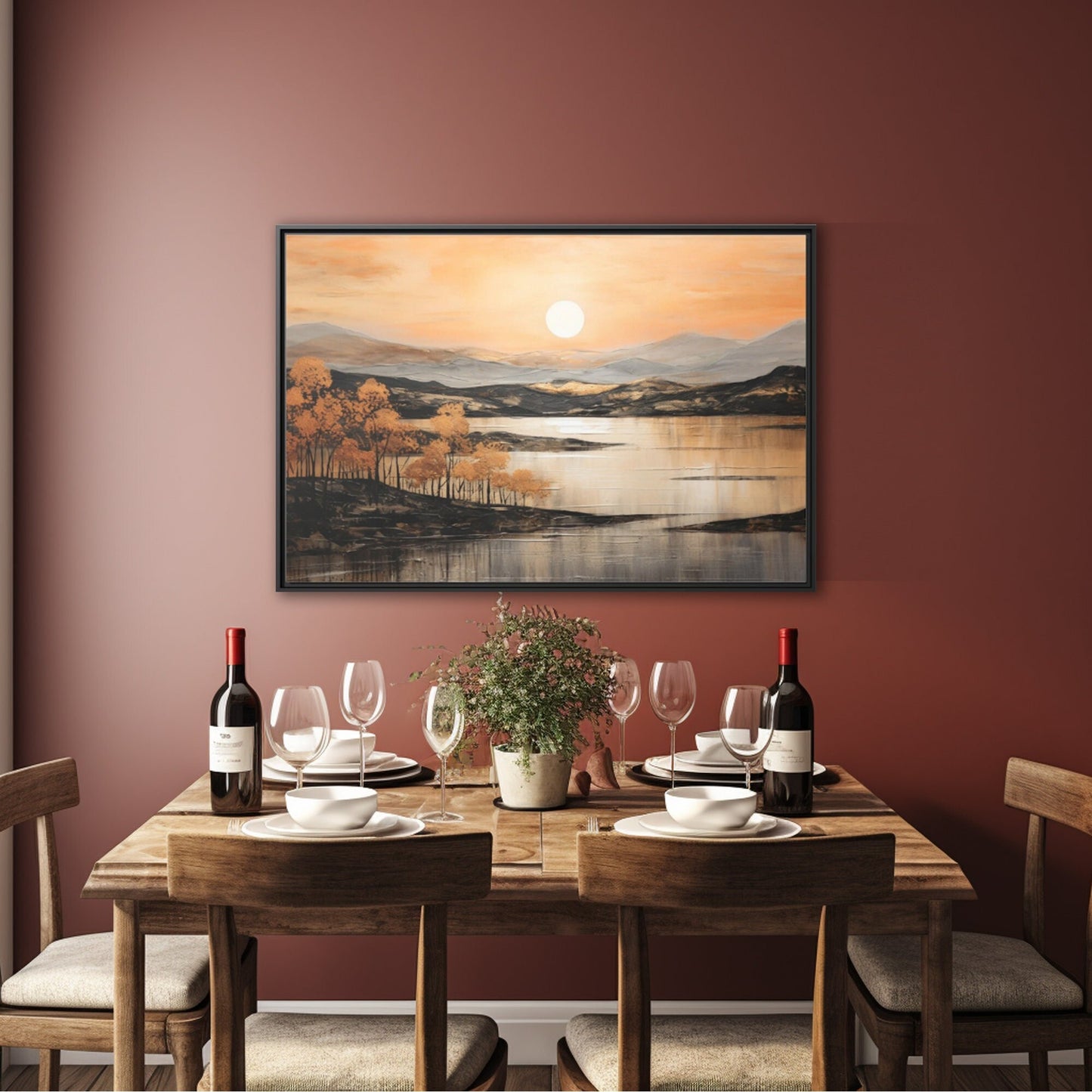 Abstract Painting, Autumn Lakeview_Resturant Decor