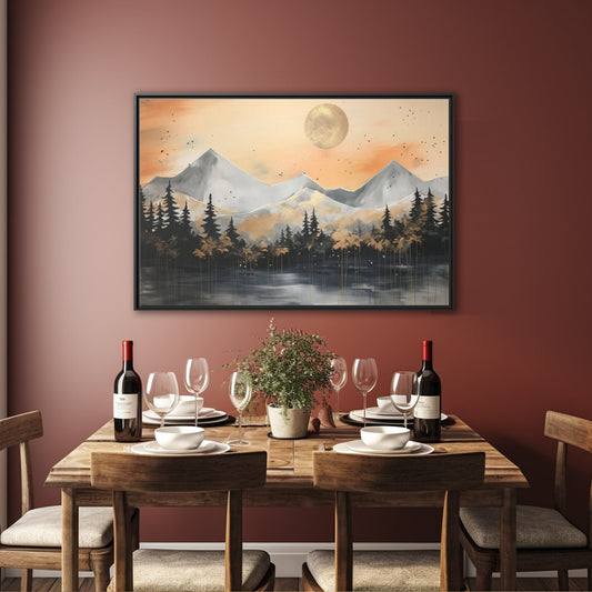 Abstract Painting, Winter-Lakeview_Restaurant Decor