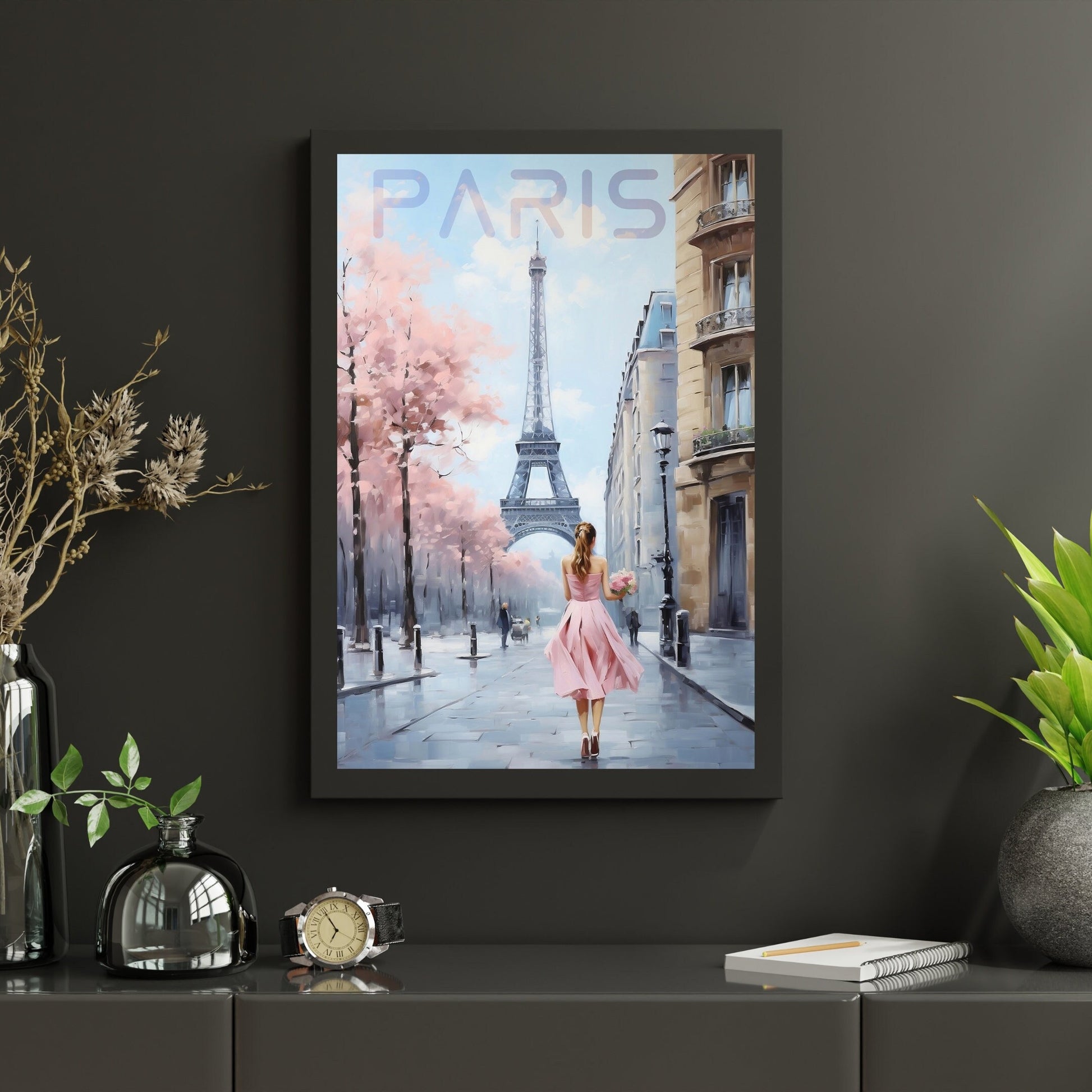 Eiffel Tower Paris Art_Gray Wall