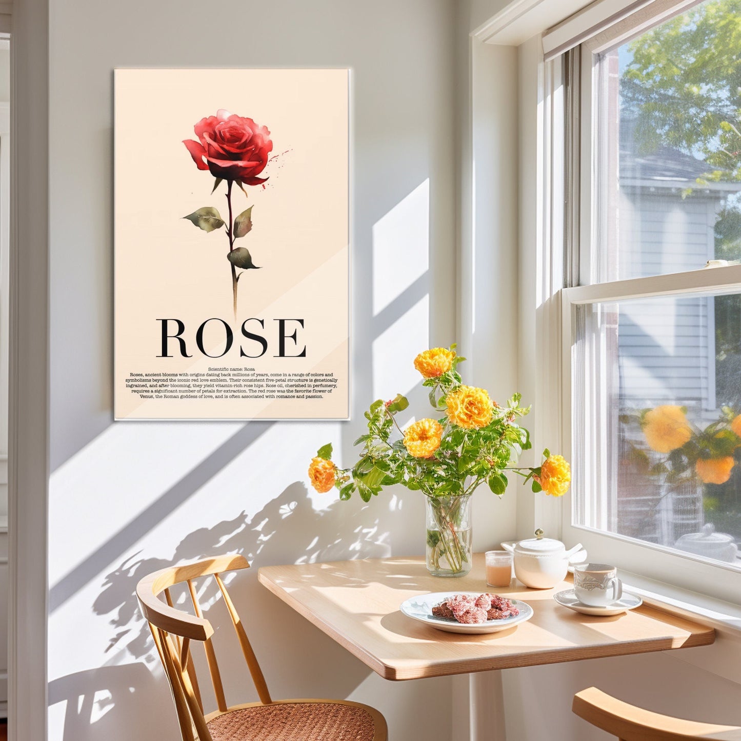 Rose Water Color Wall Art_Kitchen Decor