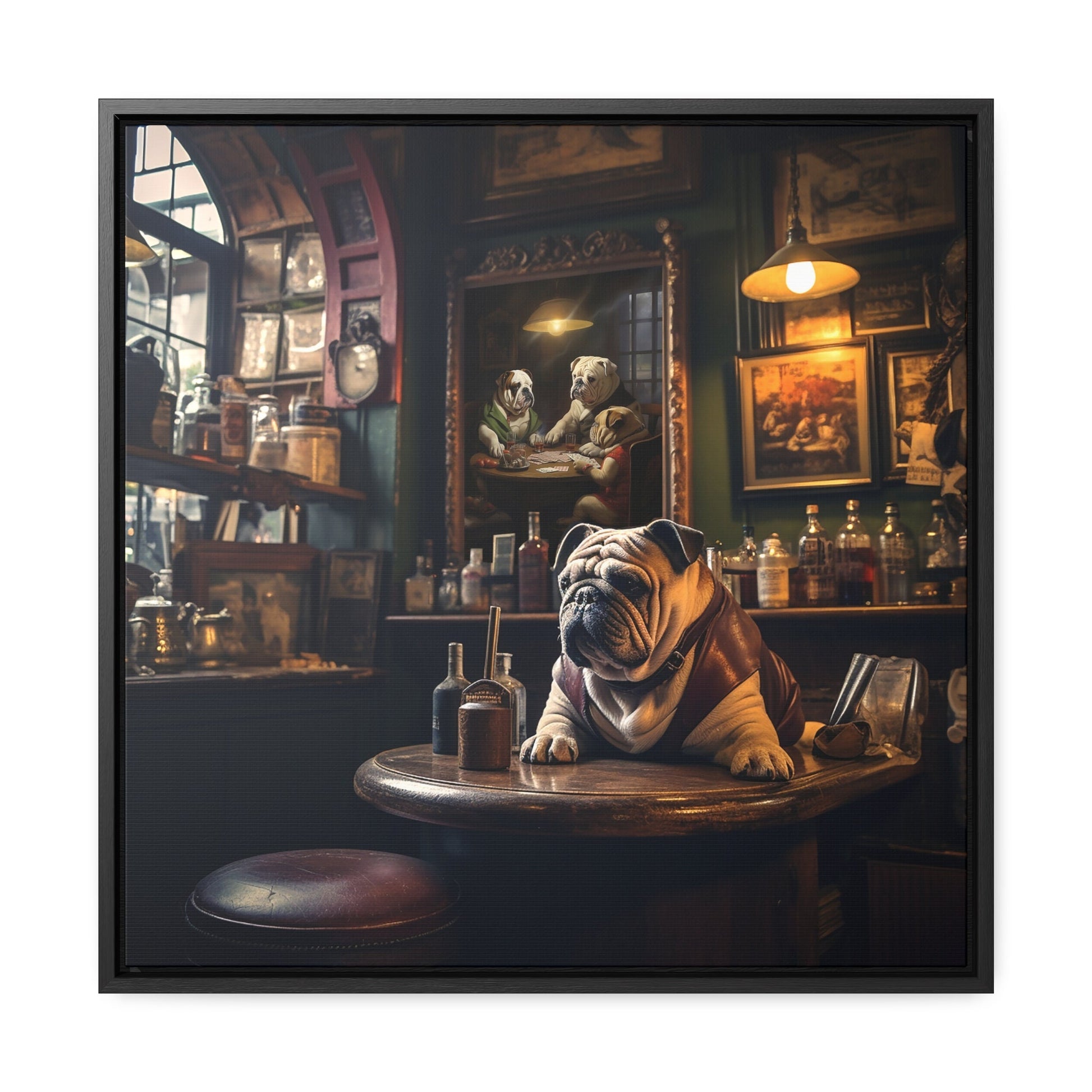 English Bulldog Pub Art_Man Cave decor