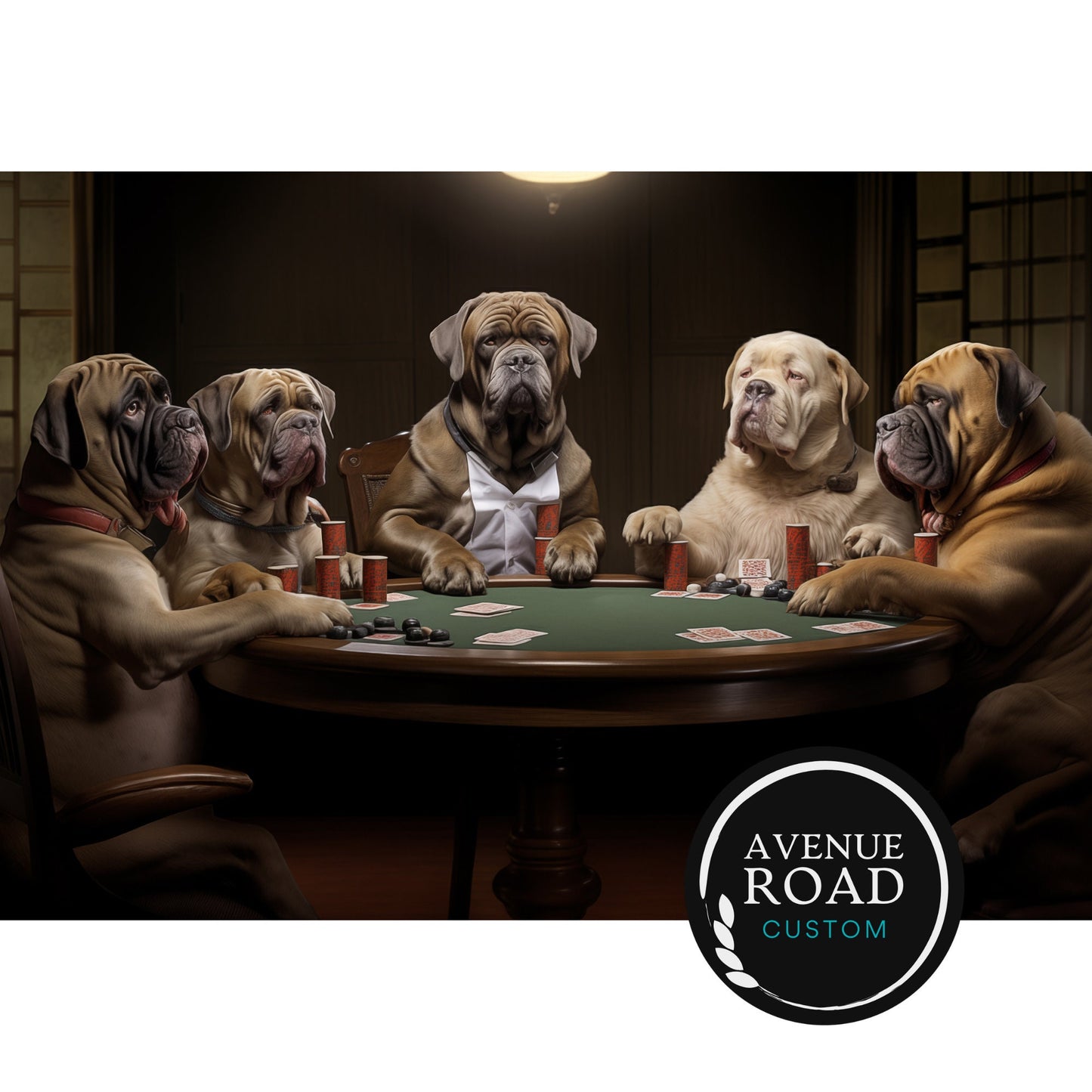 English Mastiffs Poker Game_Digital Poster