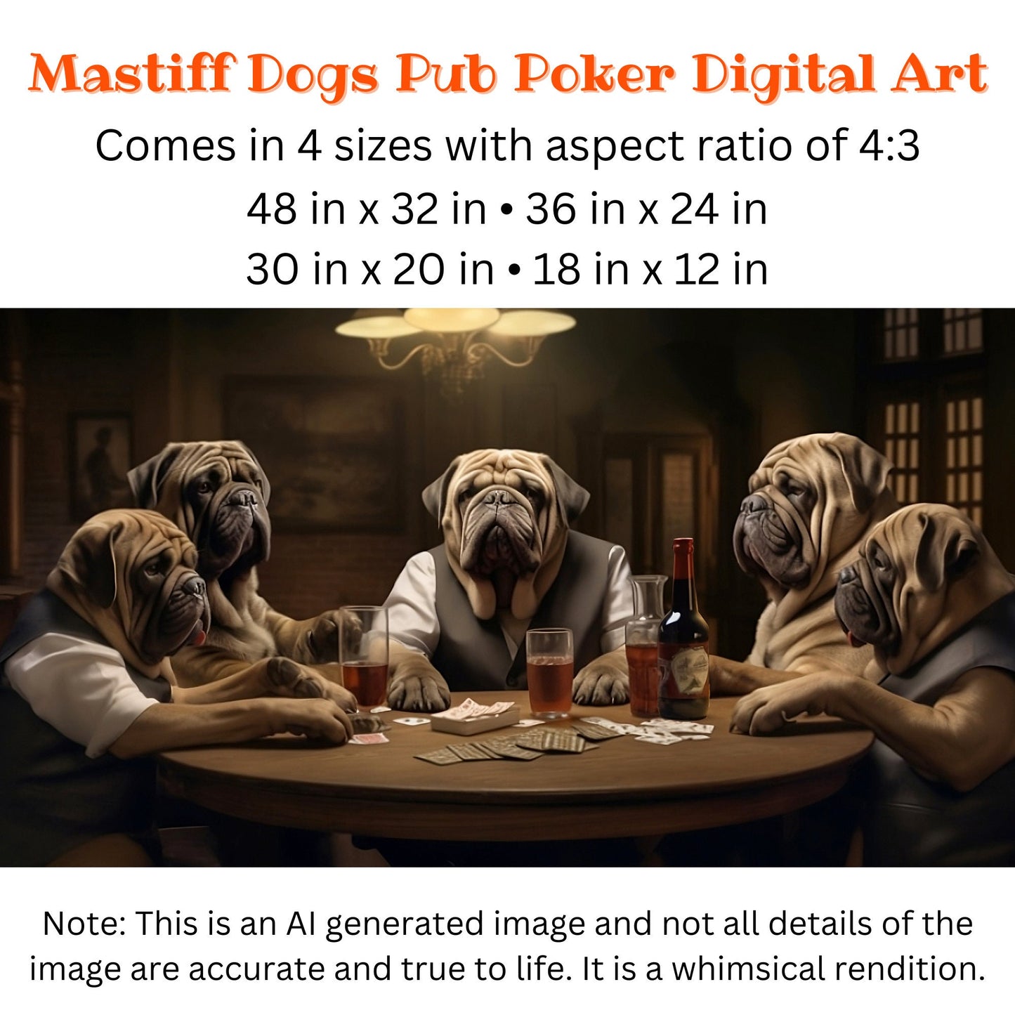 Texas Holdem English Mastiffs Poker_Size Chart