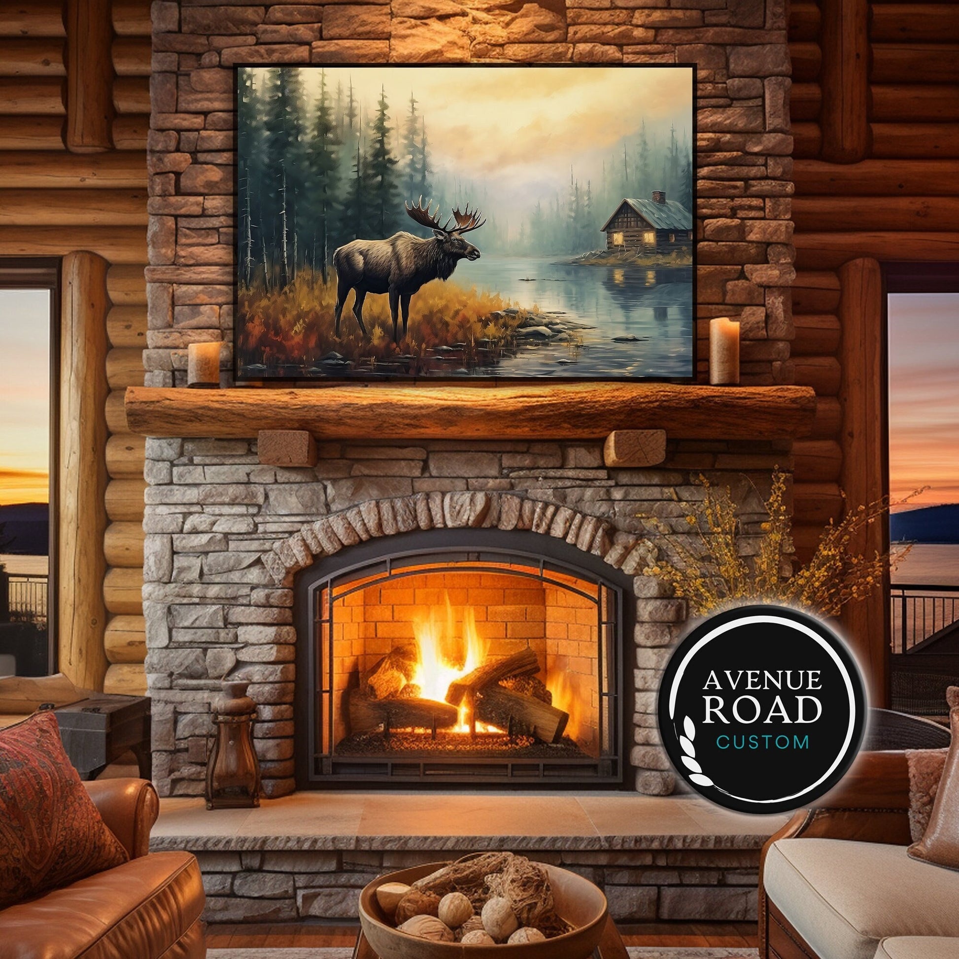 Moose River Log Cabin Nature-scape_Log Cabin Decor