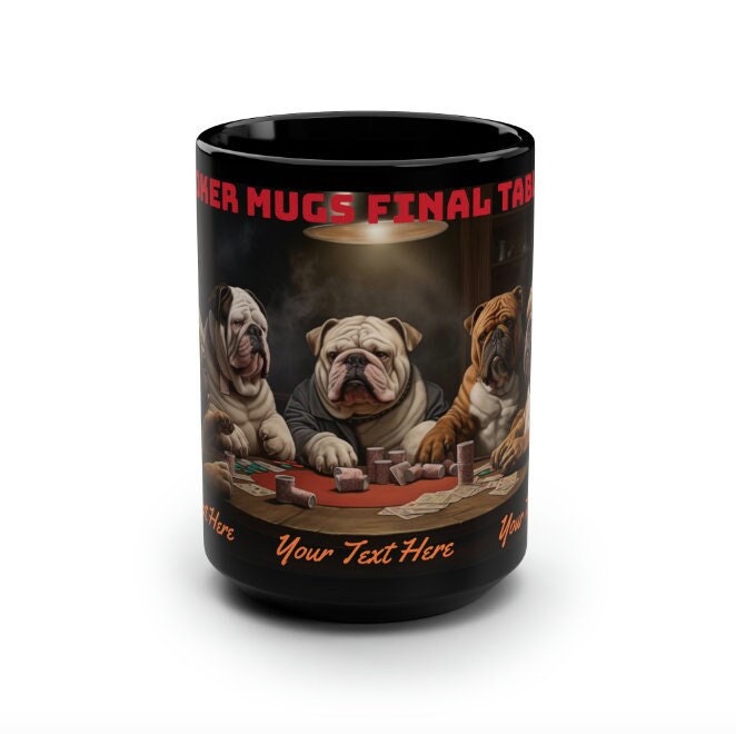 Personalized Bulldog Poker Mug_Display Mock up