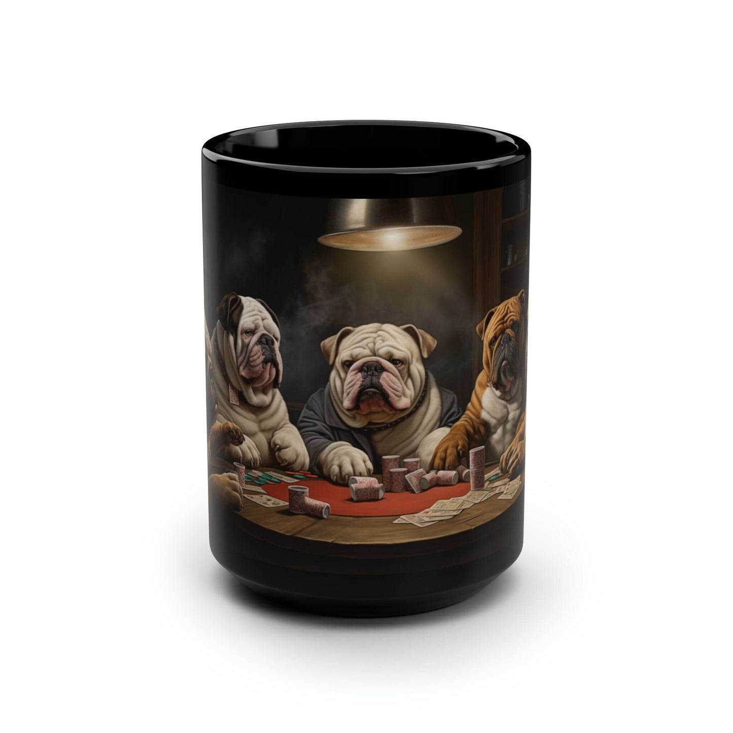 Bulldog Poker Black Mug_Front View