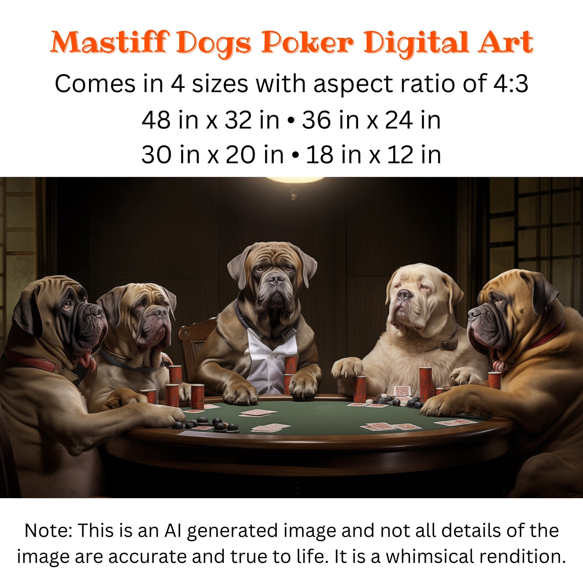 English Mastiffs Poker Game_Size Chart