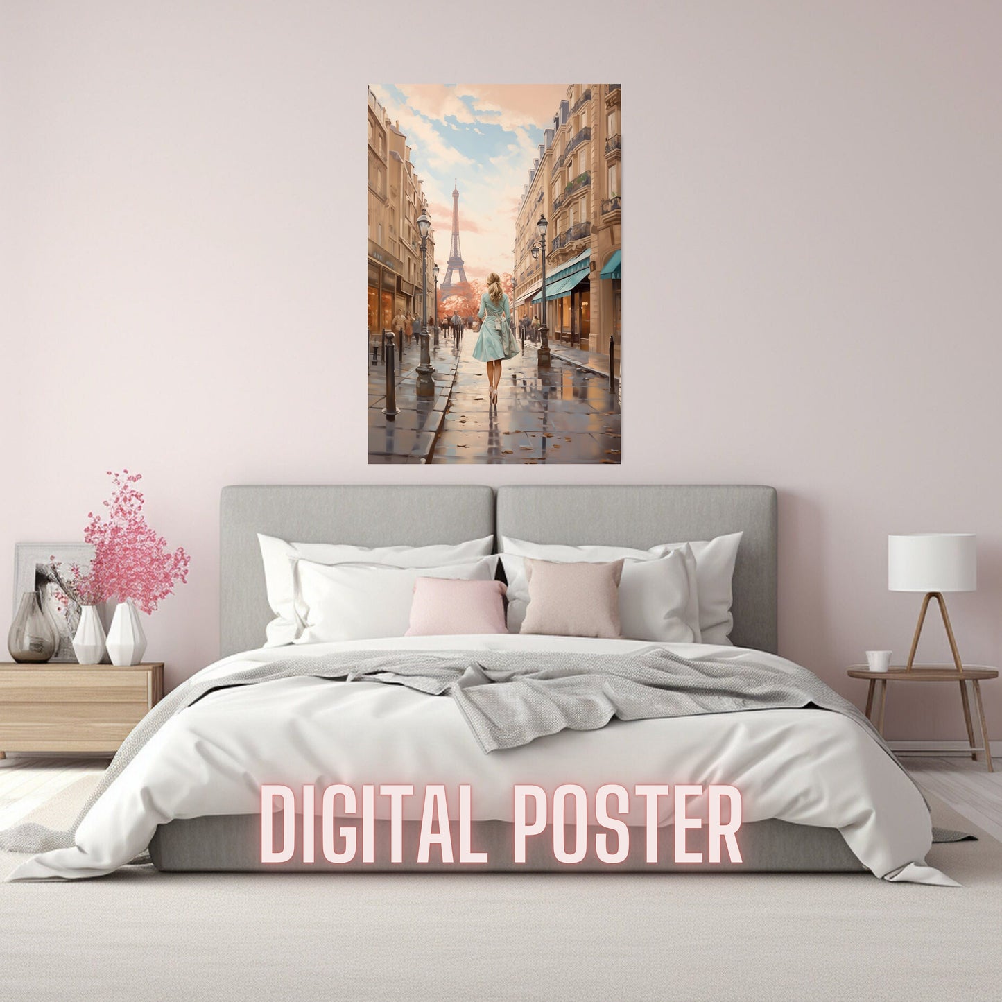 Eiffel Tower Paris Digital Wall Art_Bedroom Decor