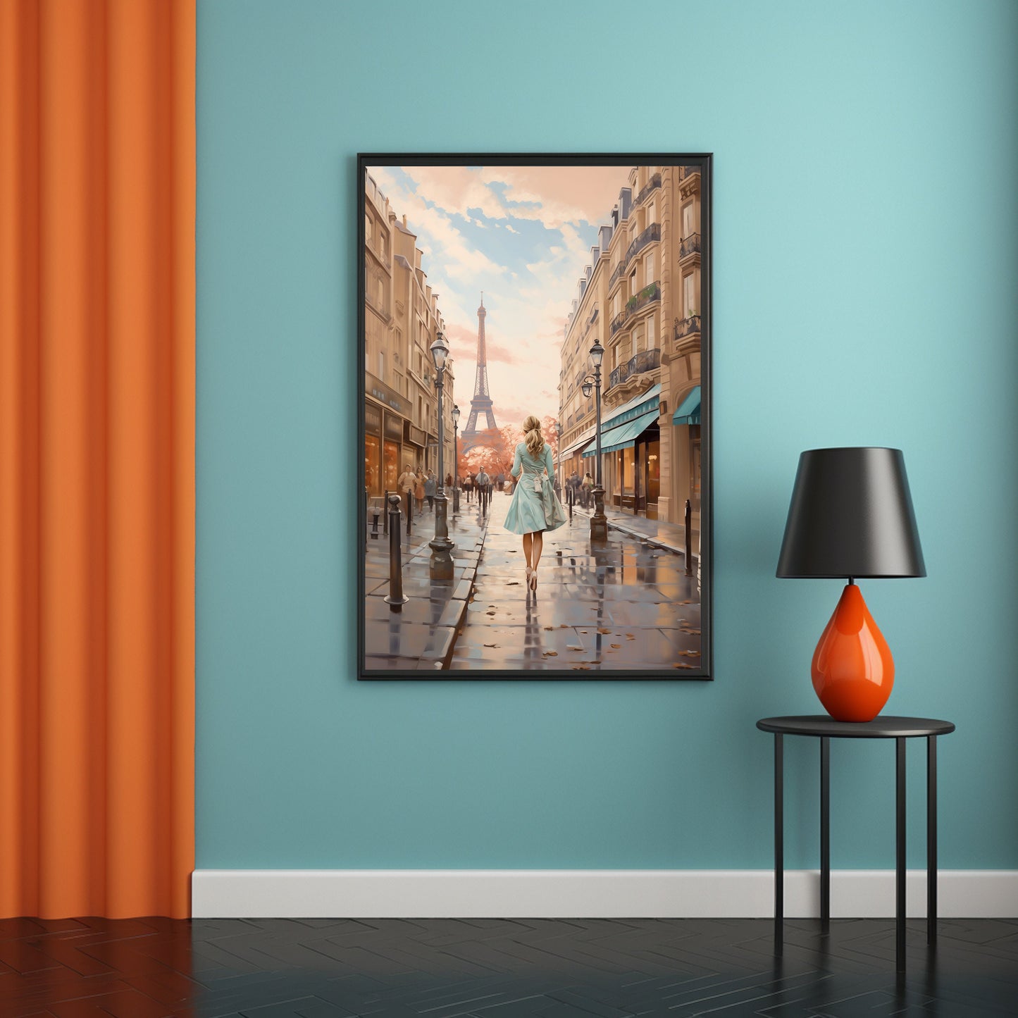 Eiffel Tower Paris Digital Wall Art_Framed Mockup