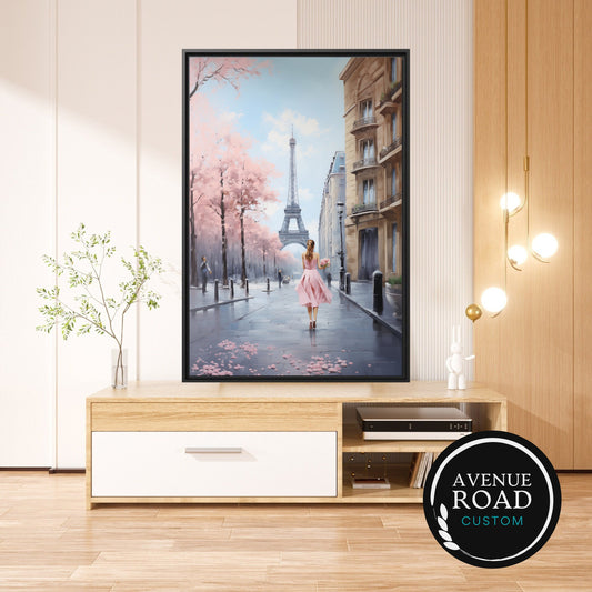 Pretty in Pink in Paris Digital Wall Art_Living Room Decor