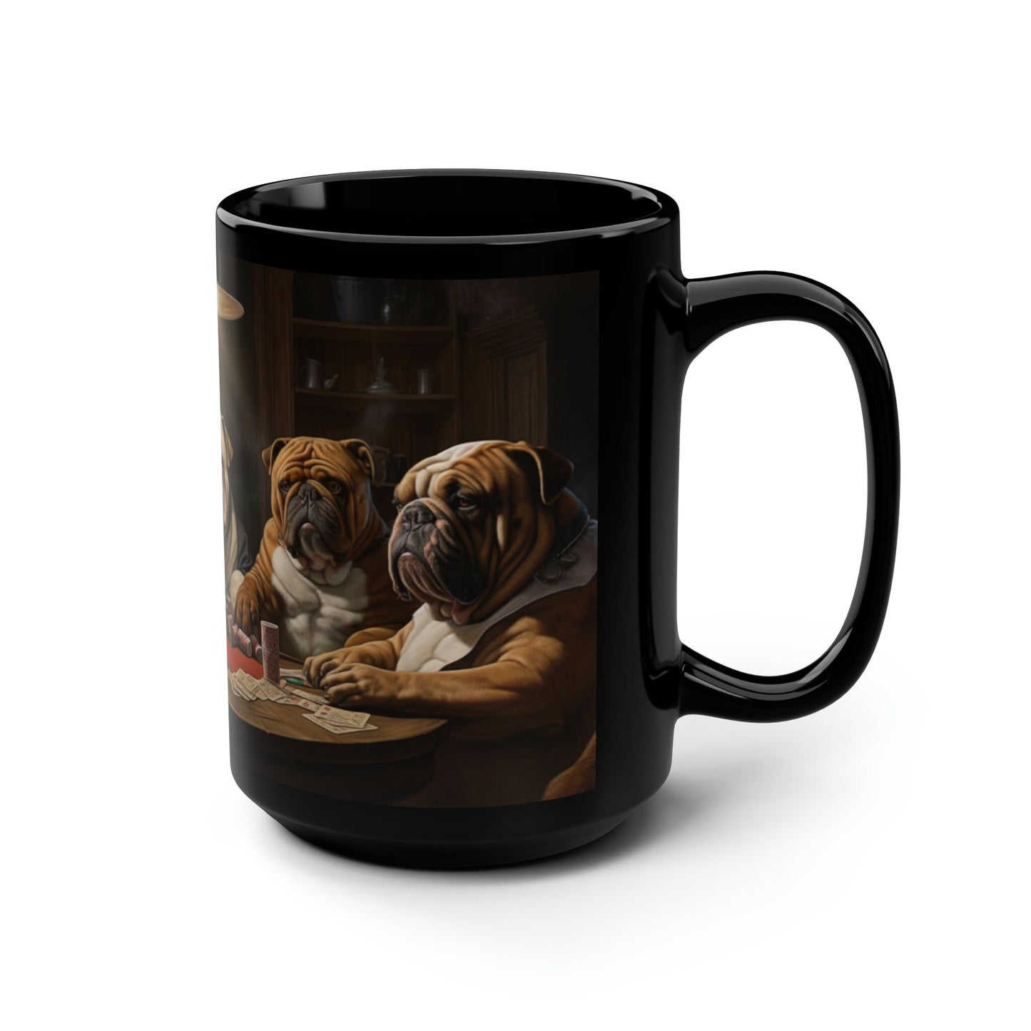 Bulldog Poker Black Mug_Left side