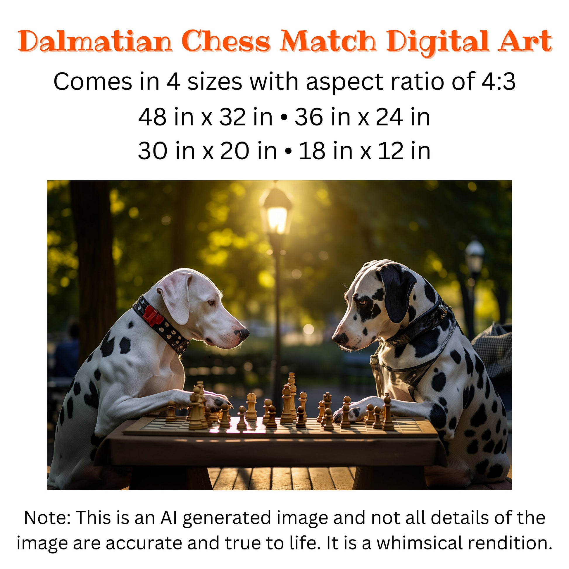 Dalmatian Chess Match_Size Chart