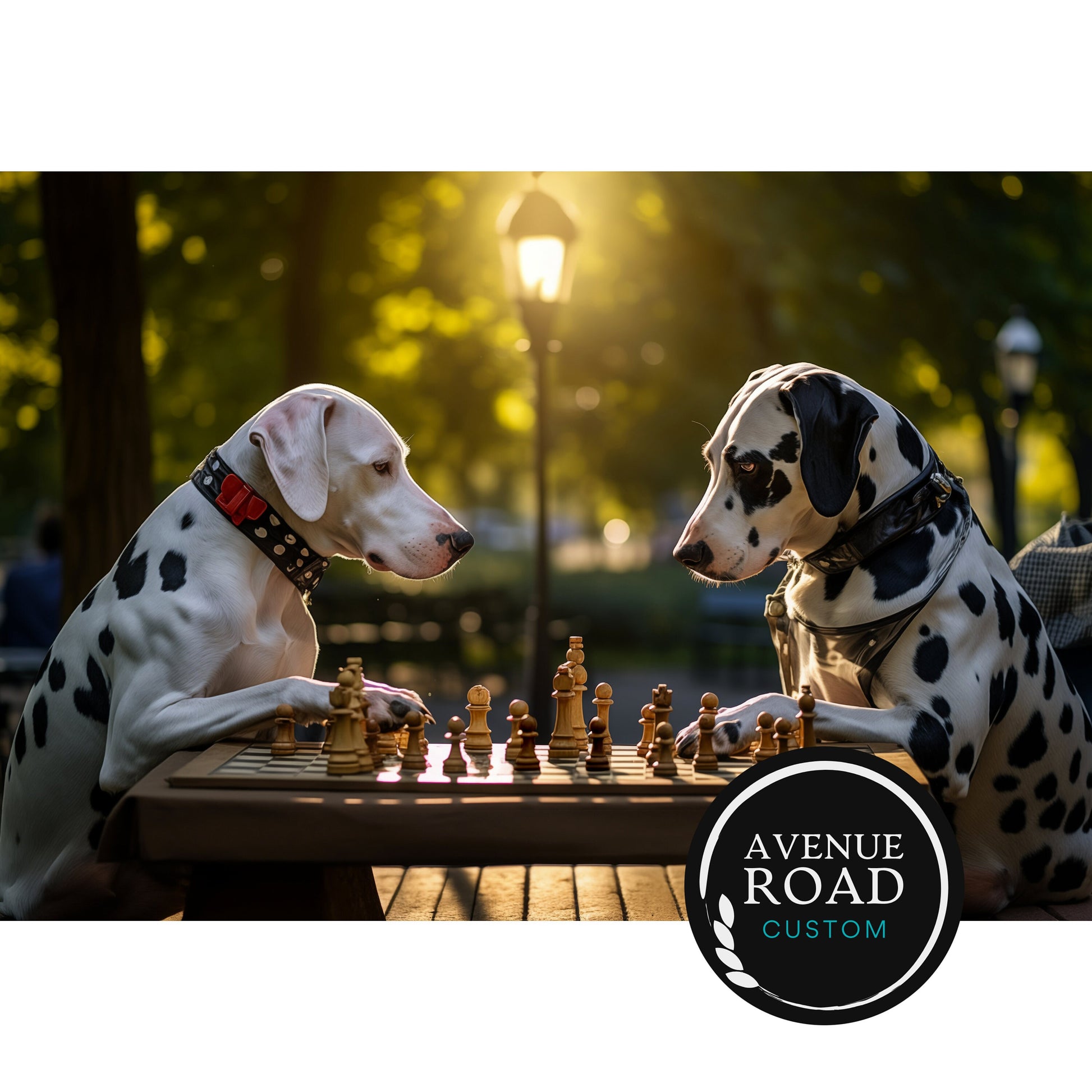 Dalmatian Chess Match_Digital Poster Art