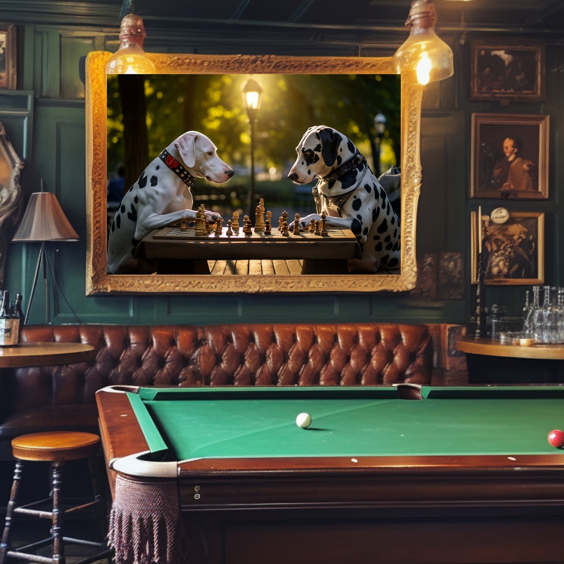 Dalmatian Chess Match_Bar Decor