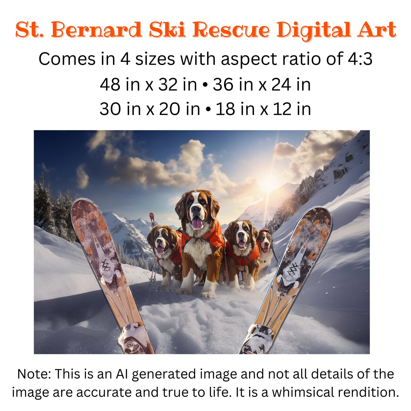 St. Bernards Ski Rescue Team Digital Poster