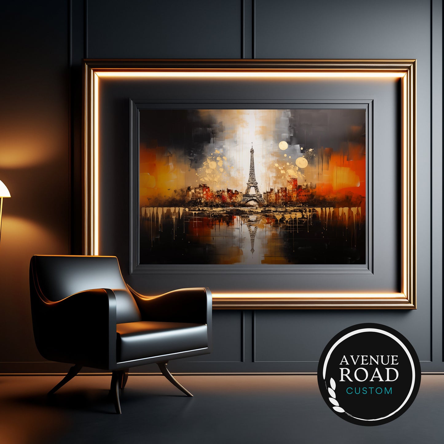 Paris Night Eiffel Tower Wall Art_Living Room