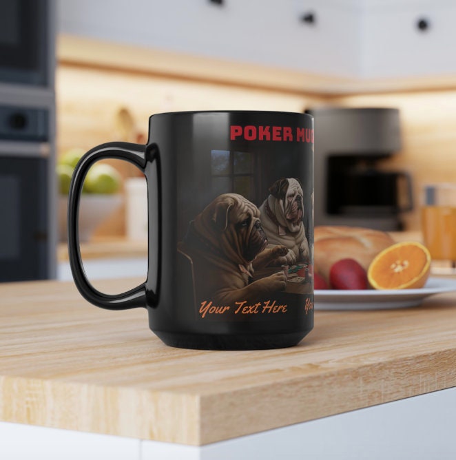 Personalized Bulldog Poker Mug_Kitchen Mock up