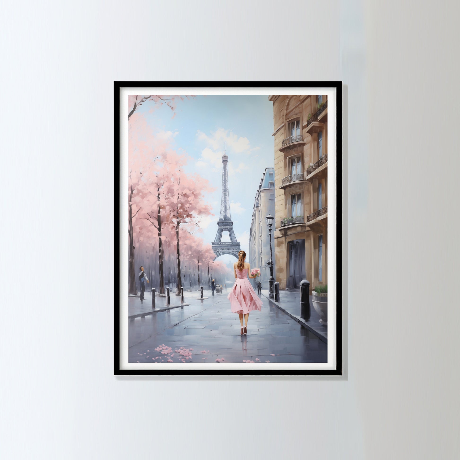 Pretty in Pink in Paris Digital Wall Art_Poster Framed