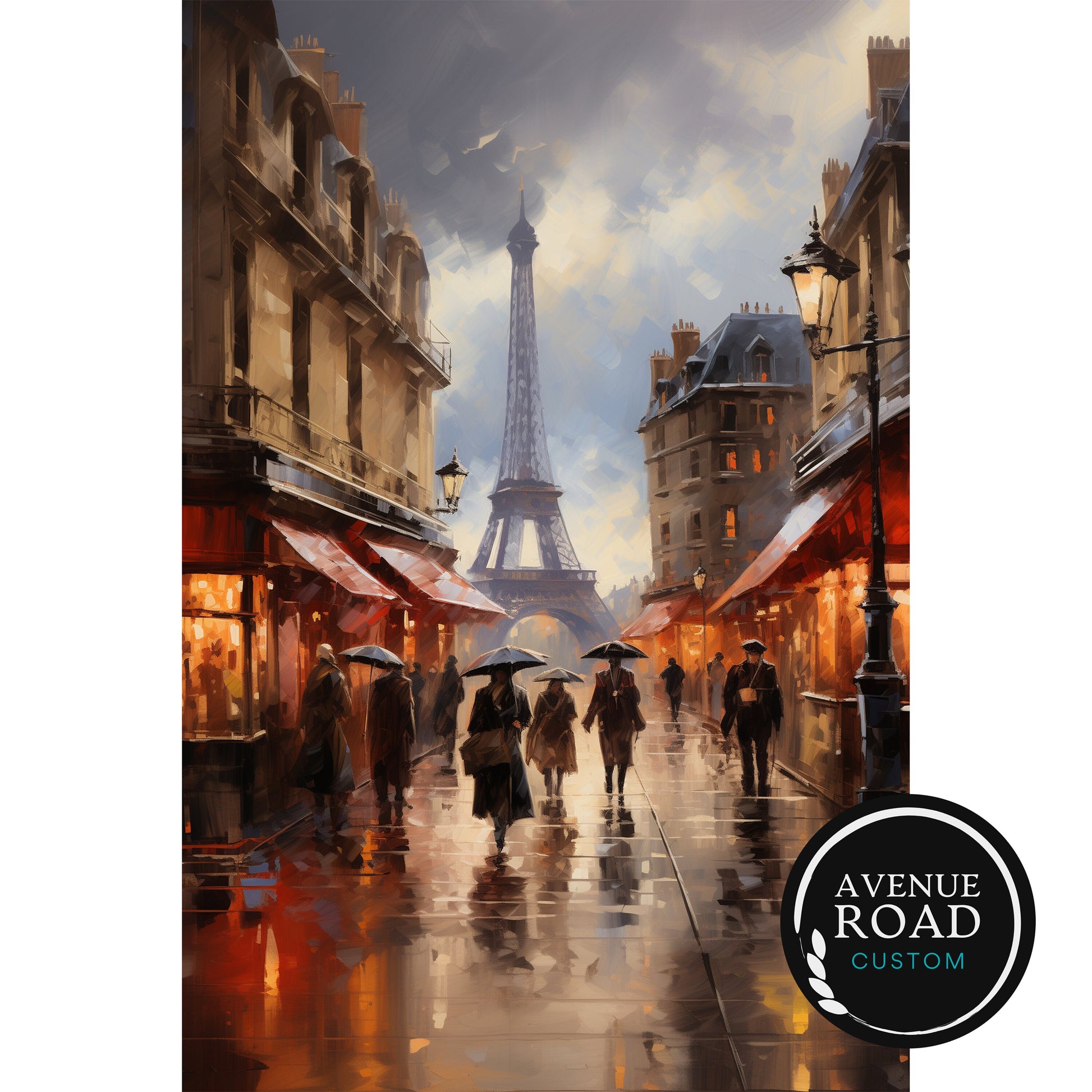 Paris Rainy Night Digital Poster!_Close up of poster