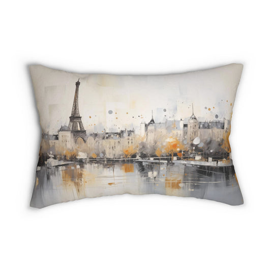 Eiffel Tower, Paris Cityscape Lumbar Pillow