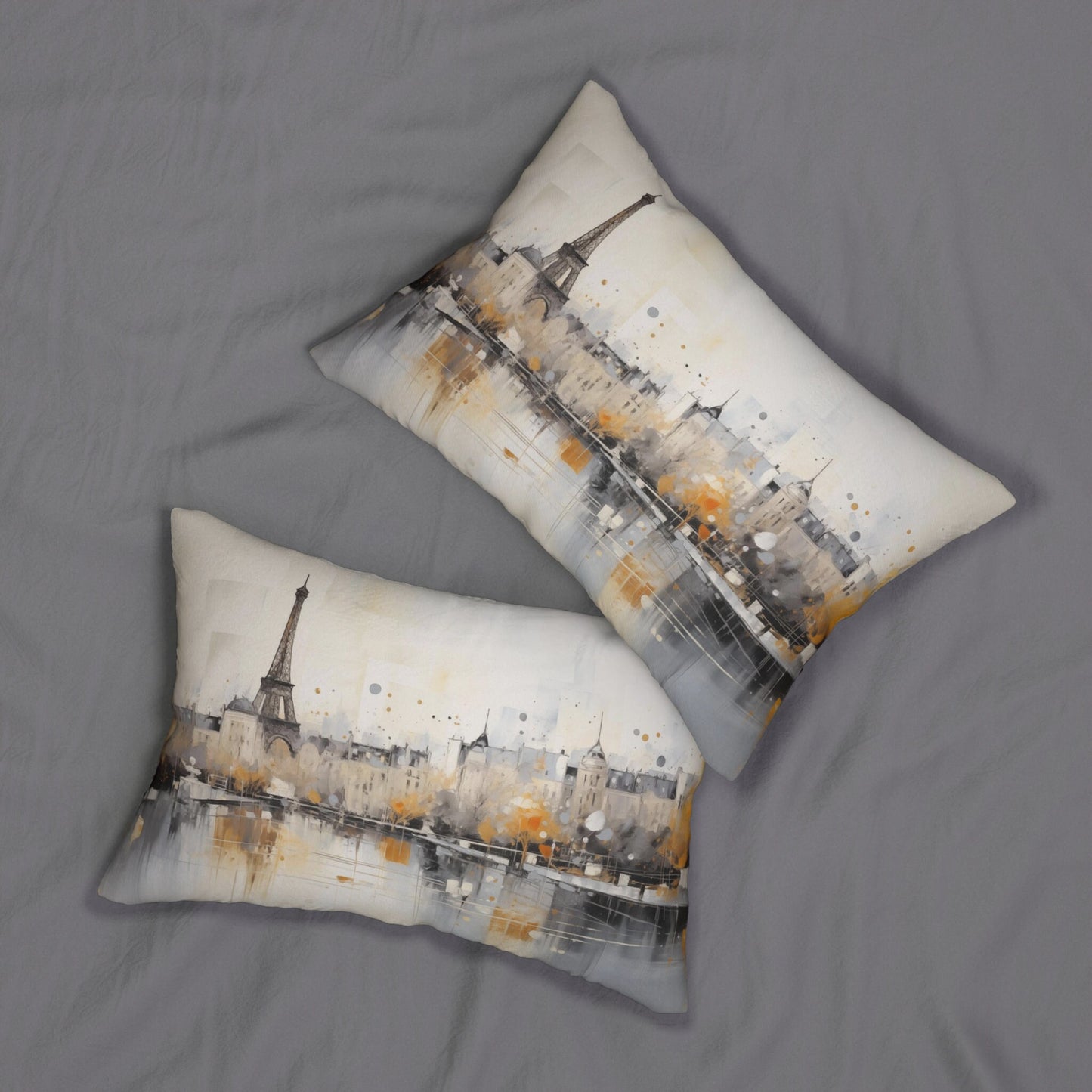 Eiffel Tower, Paris Cityscape Lumbar Pillow