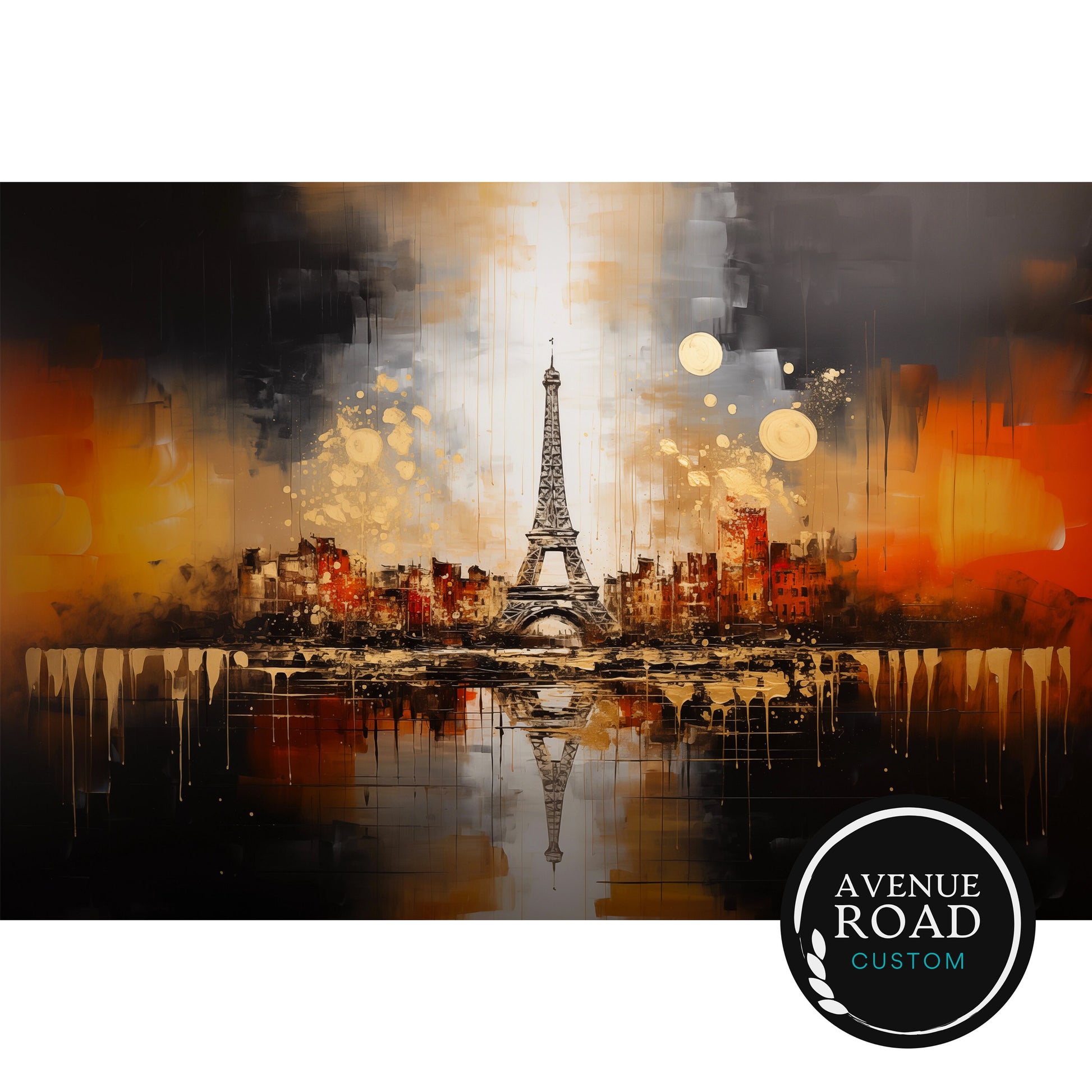 Paris Night Eiffel Tower Digital Poster