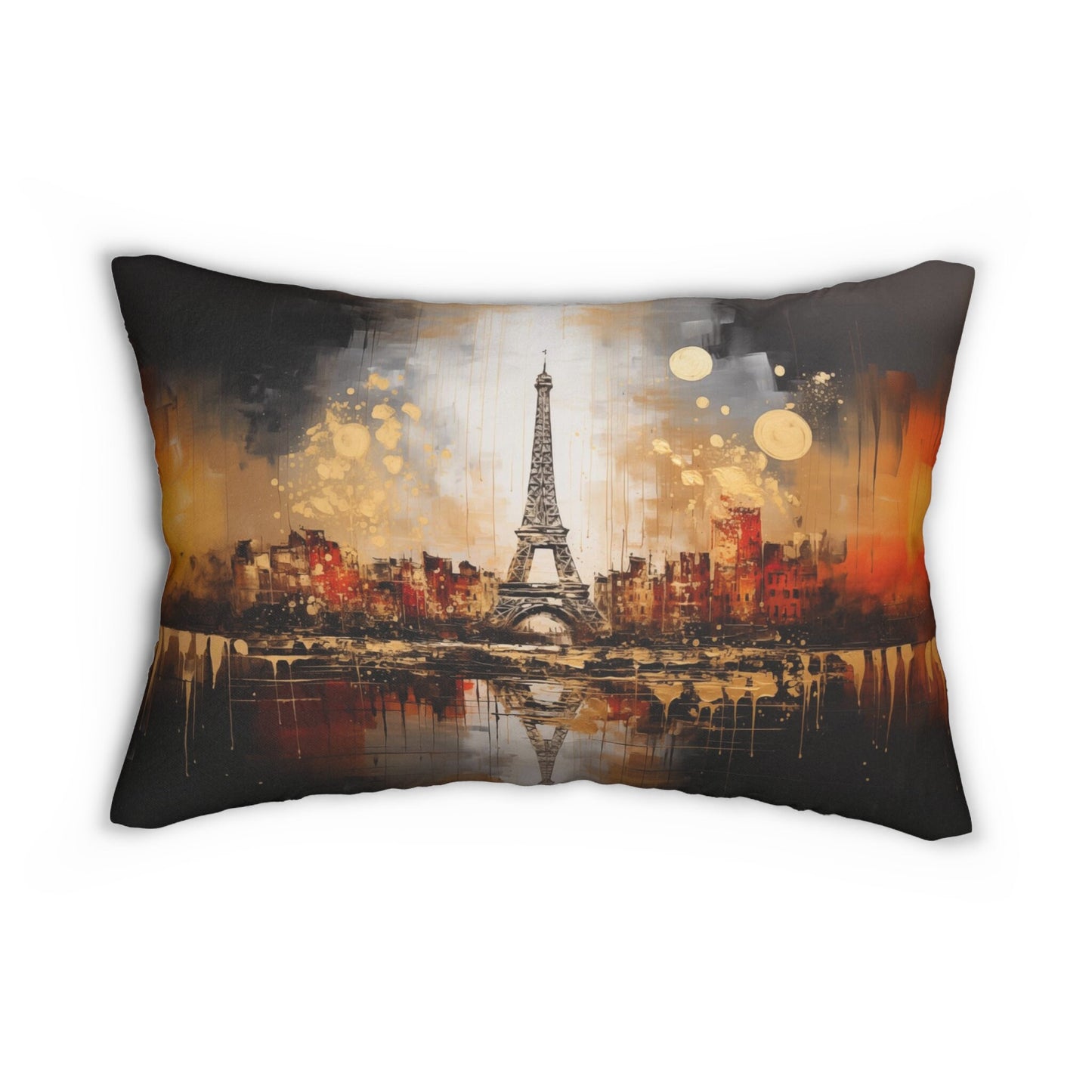 Paris Night Eiffel Tower Pillow_Back