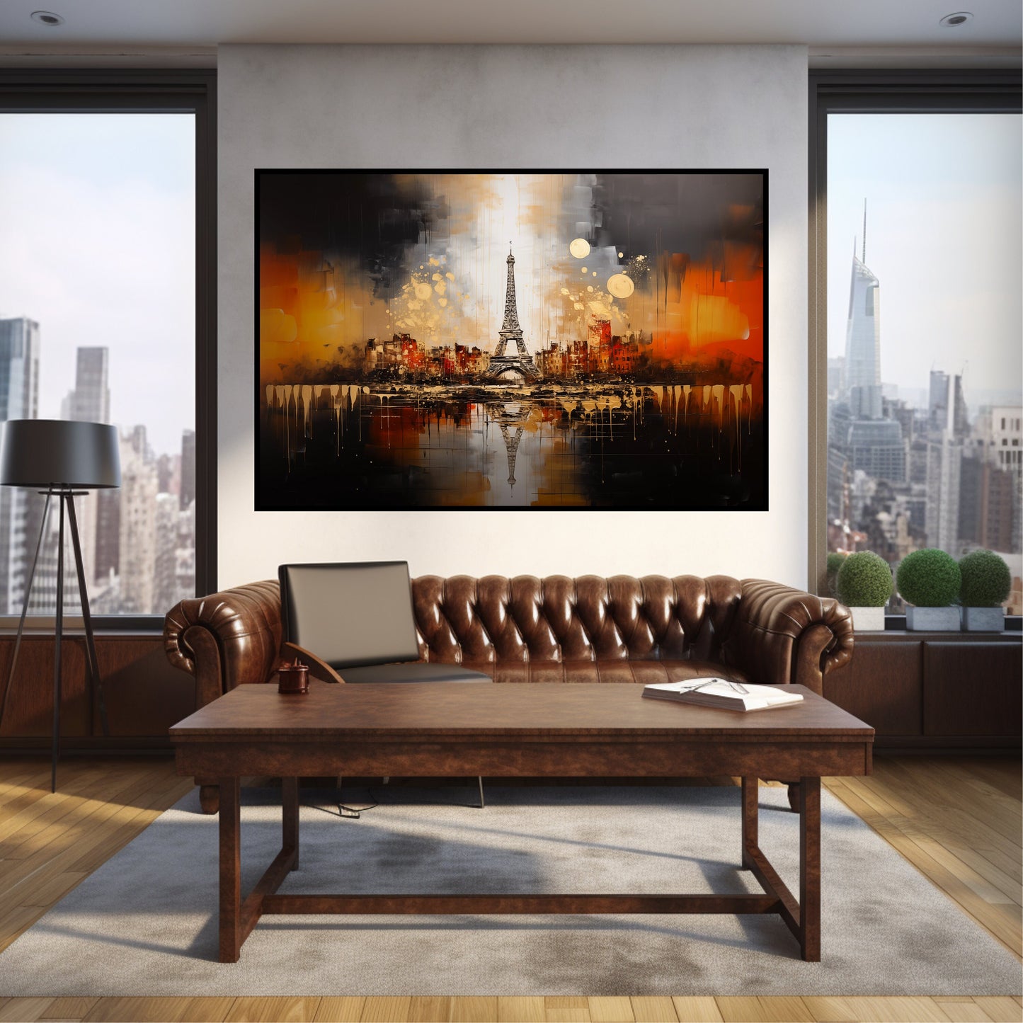 Paris Night Eiffel Tower Wall Art_Office Decor