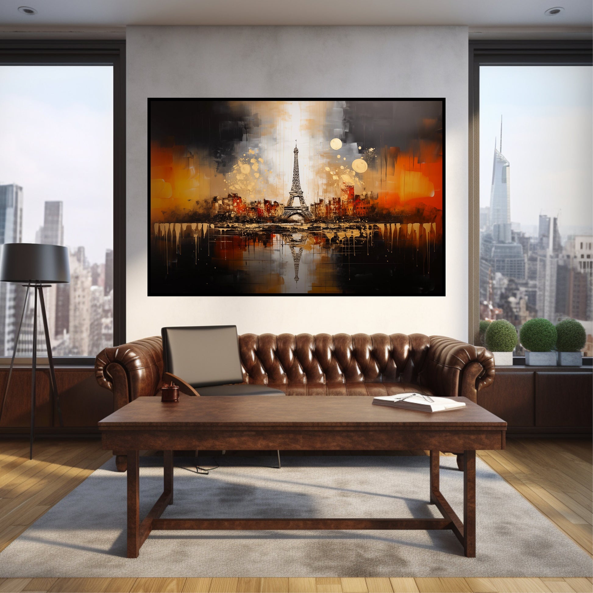 Paris Night Eiffel Tower Wall Art_Office Decor