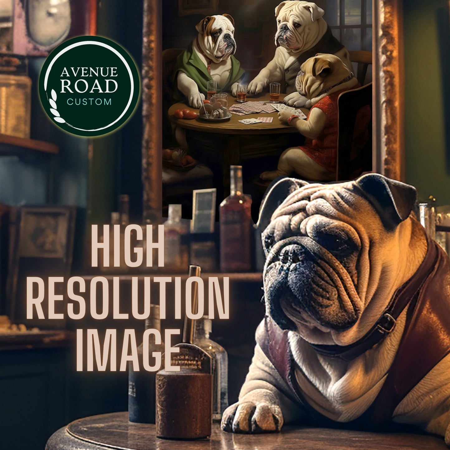 English Bulldog Pub Scene_Close up