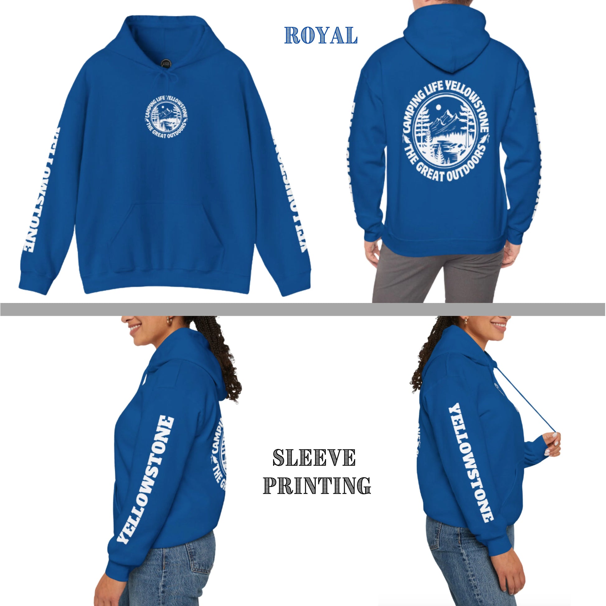 Outdoor Camping Sleeve Printed hoodie_Royal Sleeve Print