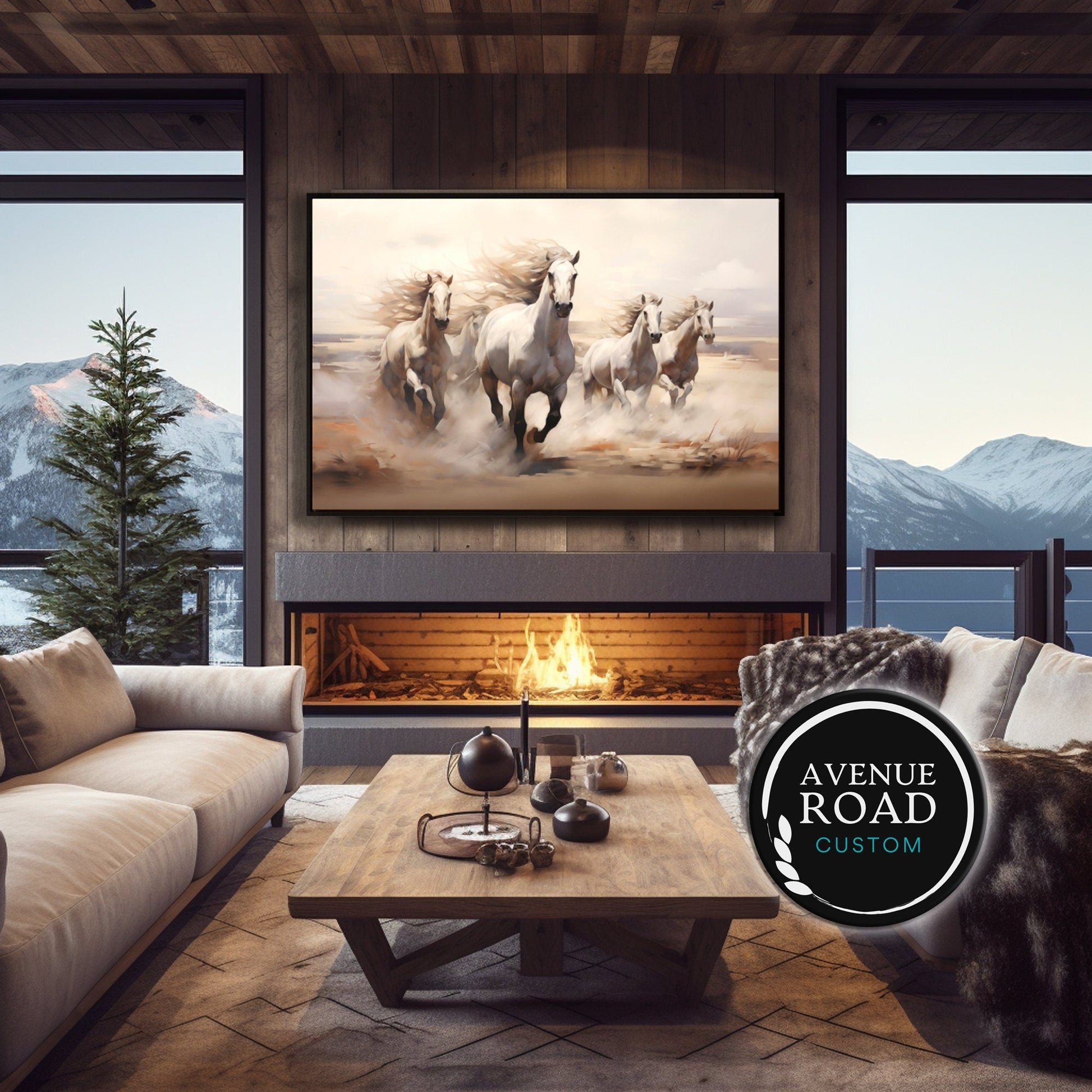 Horses on the beach_Wall Art_Living Room Decor