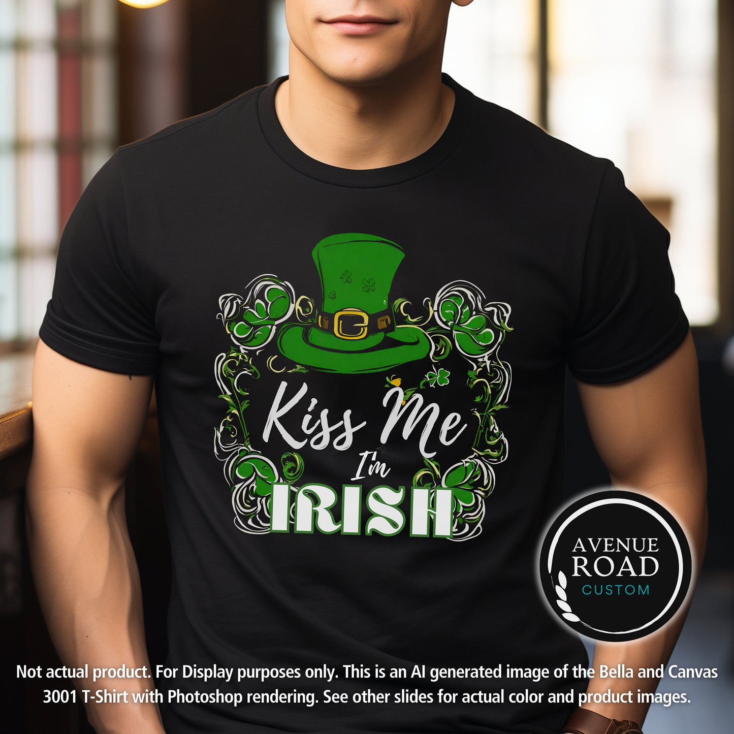 Kiss me I'm Irish Unisex T-Shirt_Male Mockup