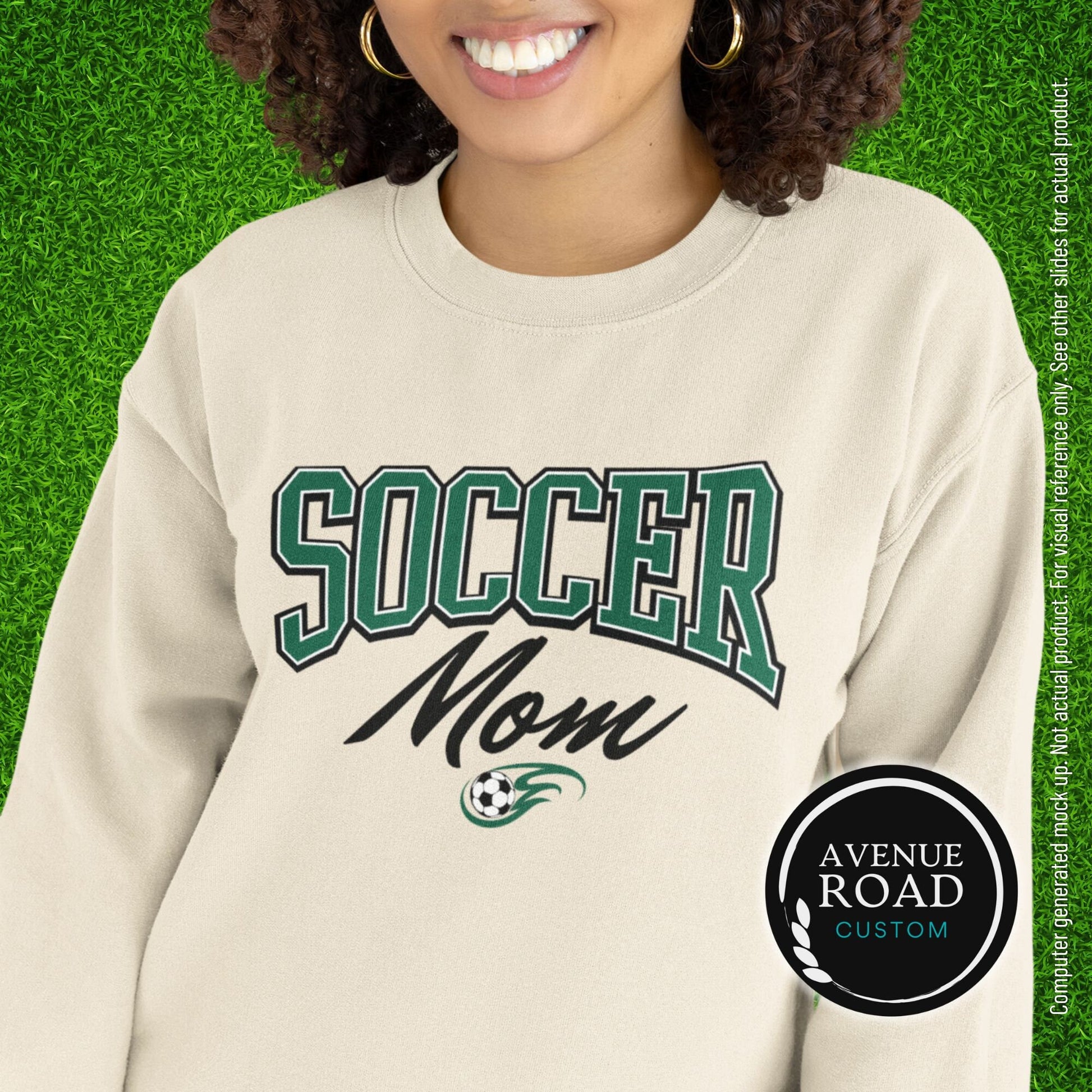 Soccer Mom Varsity Sweatshirt_Sand Model