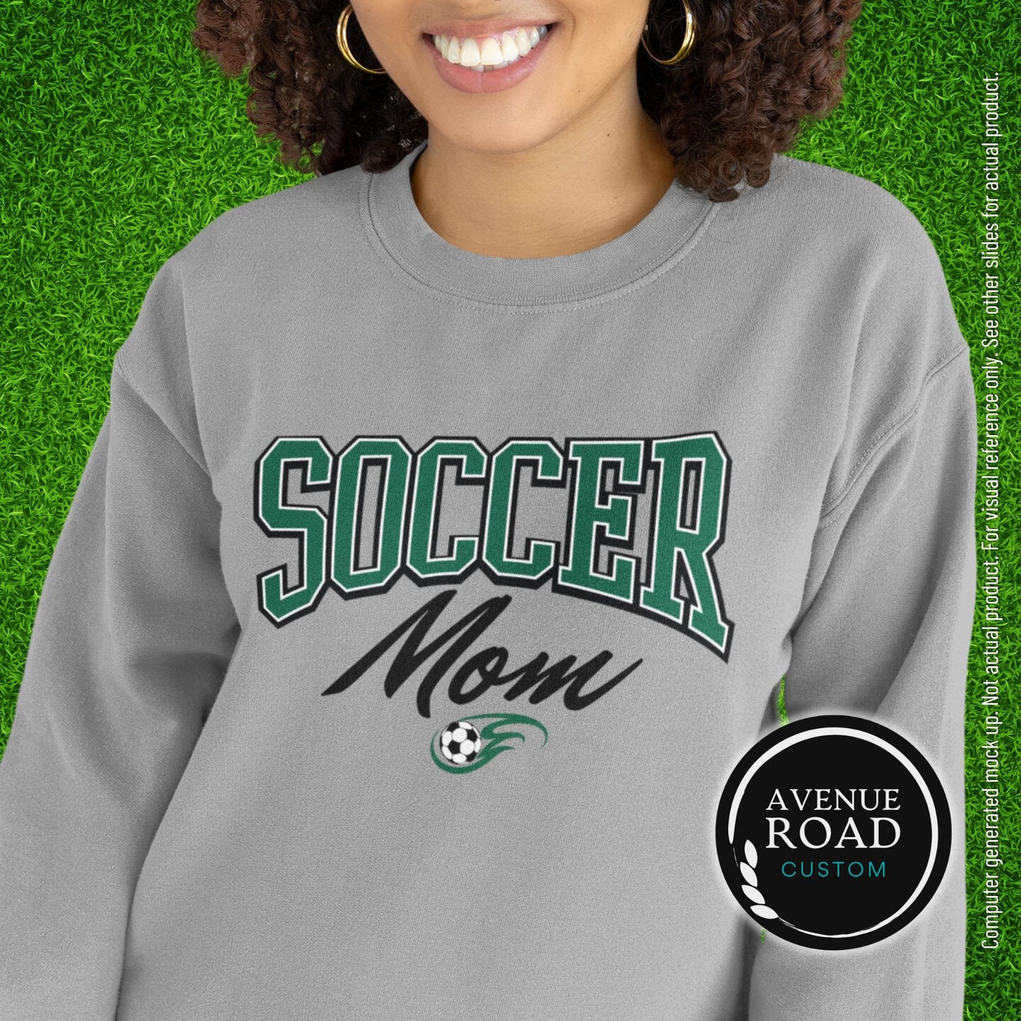 Soccer Mom Varsity Sweatshirt_Sport Gray Model