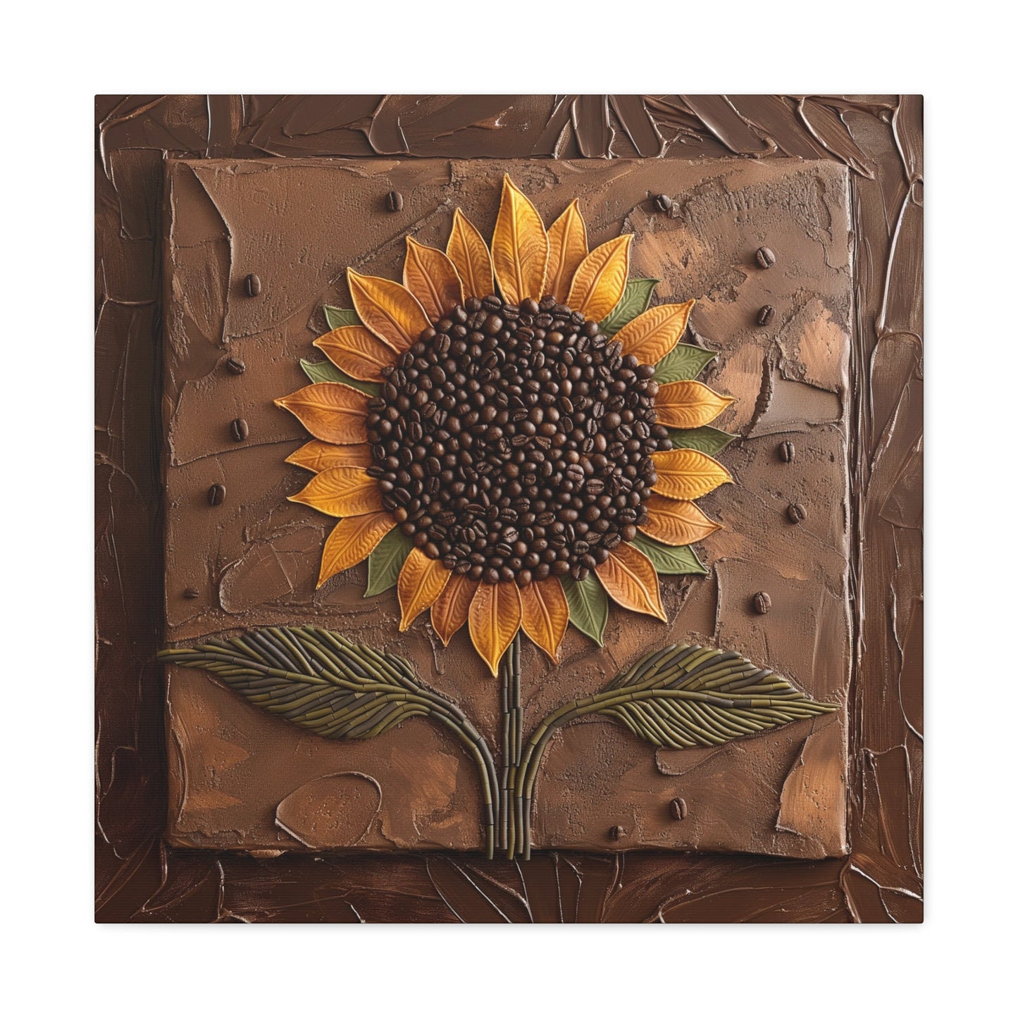 Sunflower Coffee Bean Wall Art_Front View