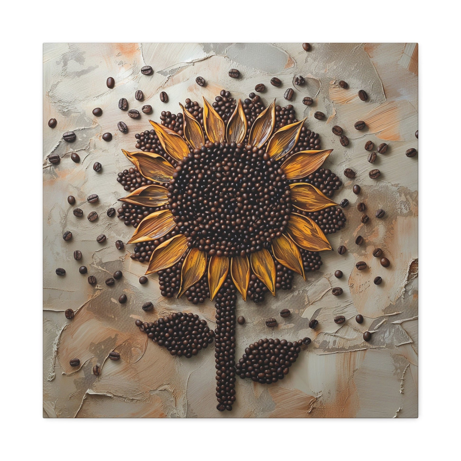 Sunflower Coffee Bean Wall Art_Front View