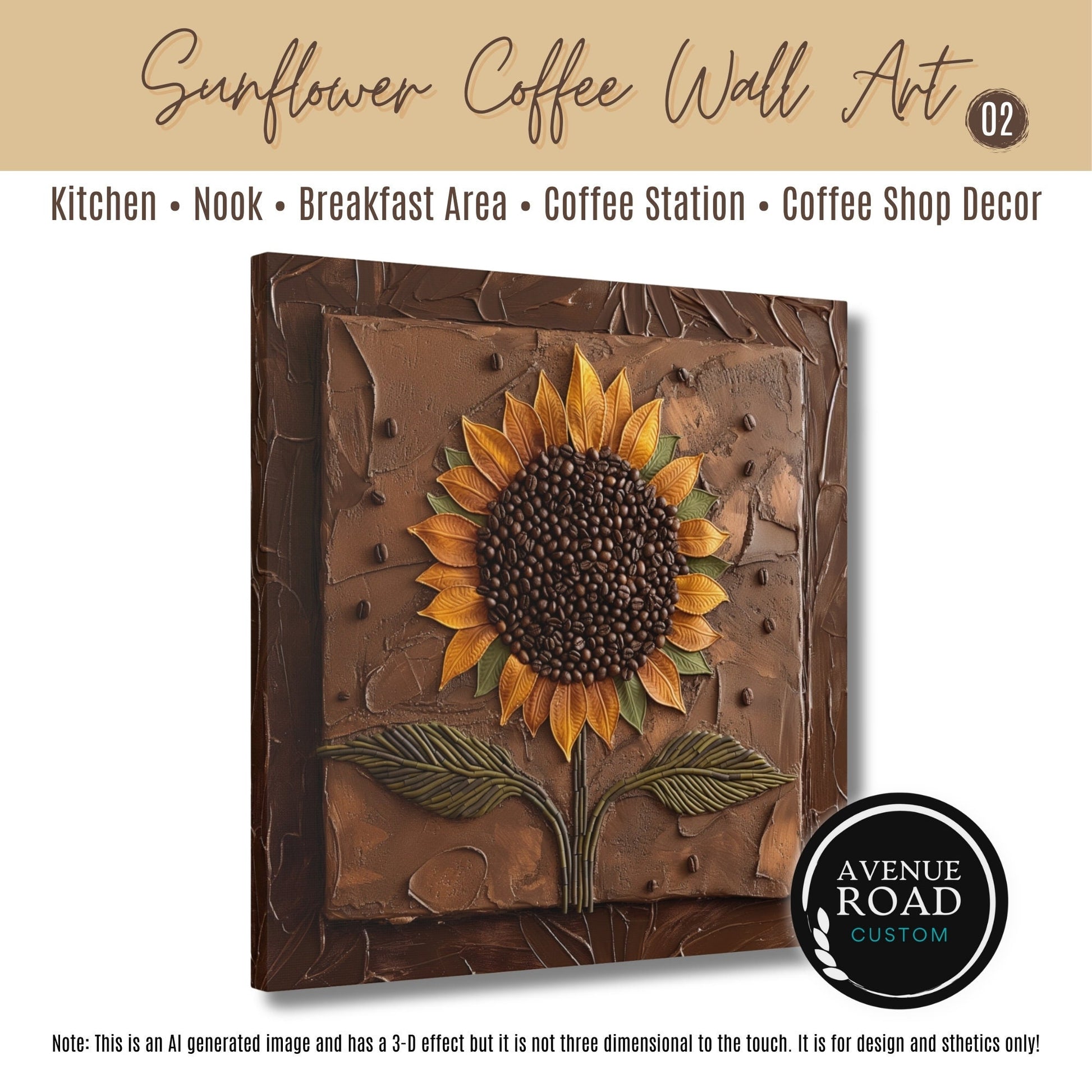 Sunflower Coffee Bean Wall Art_Kitchen Decor