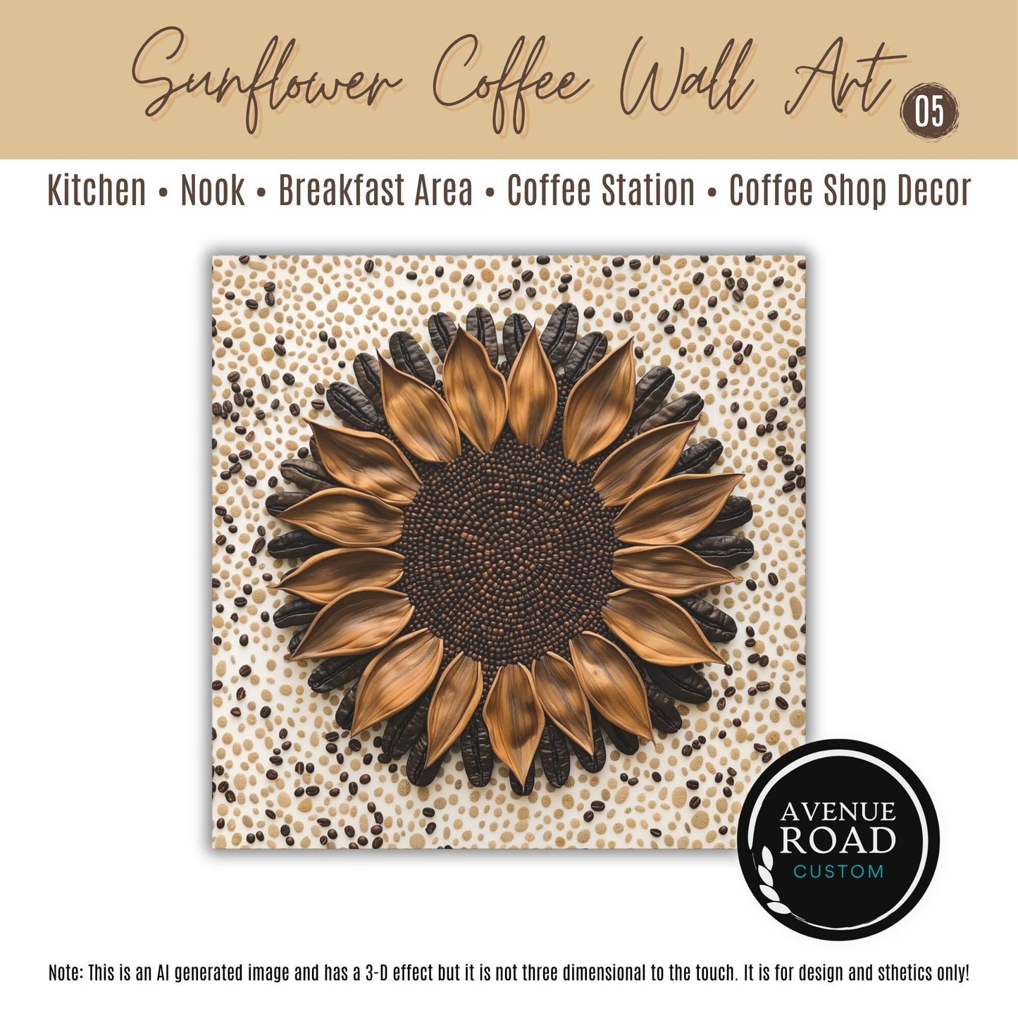 Sunflower Coffee Bean Wall Art_Kitchen Art