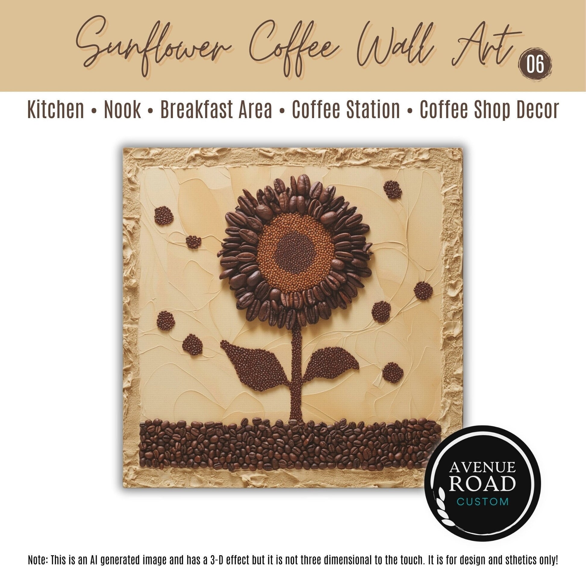 Sunflower Coffee Bean Wall Art_Kitchen Decor