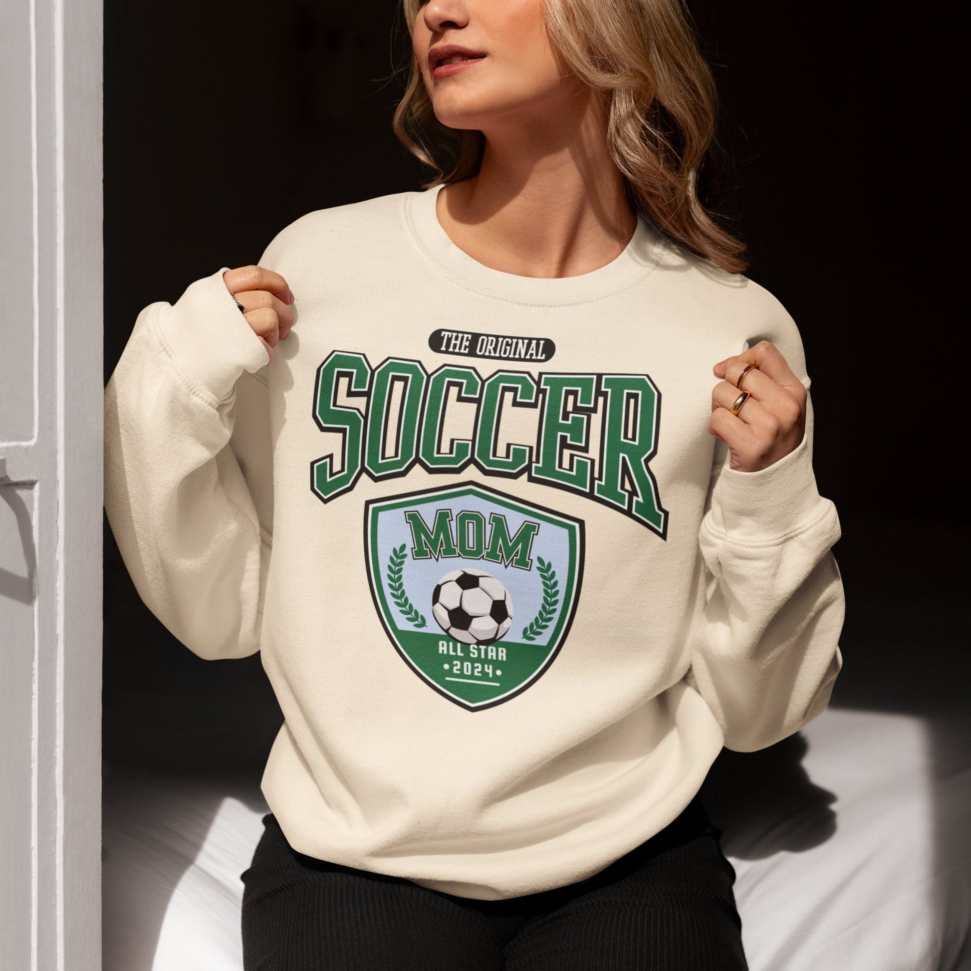 Soccer Mom Club Style Sweatshirt_Sand Color